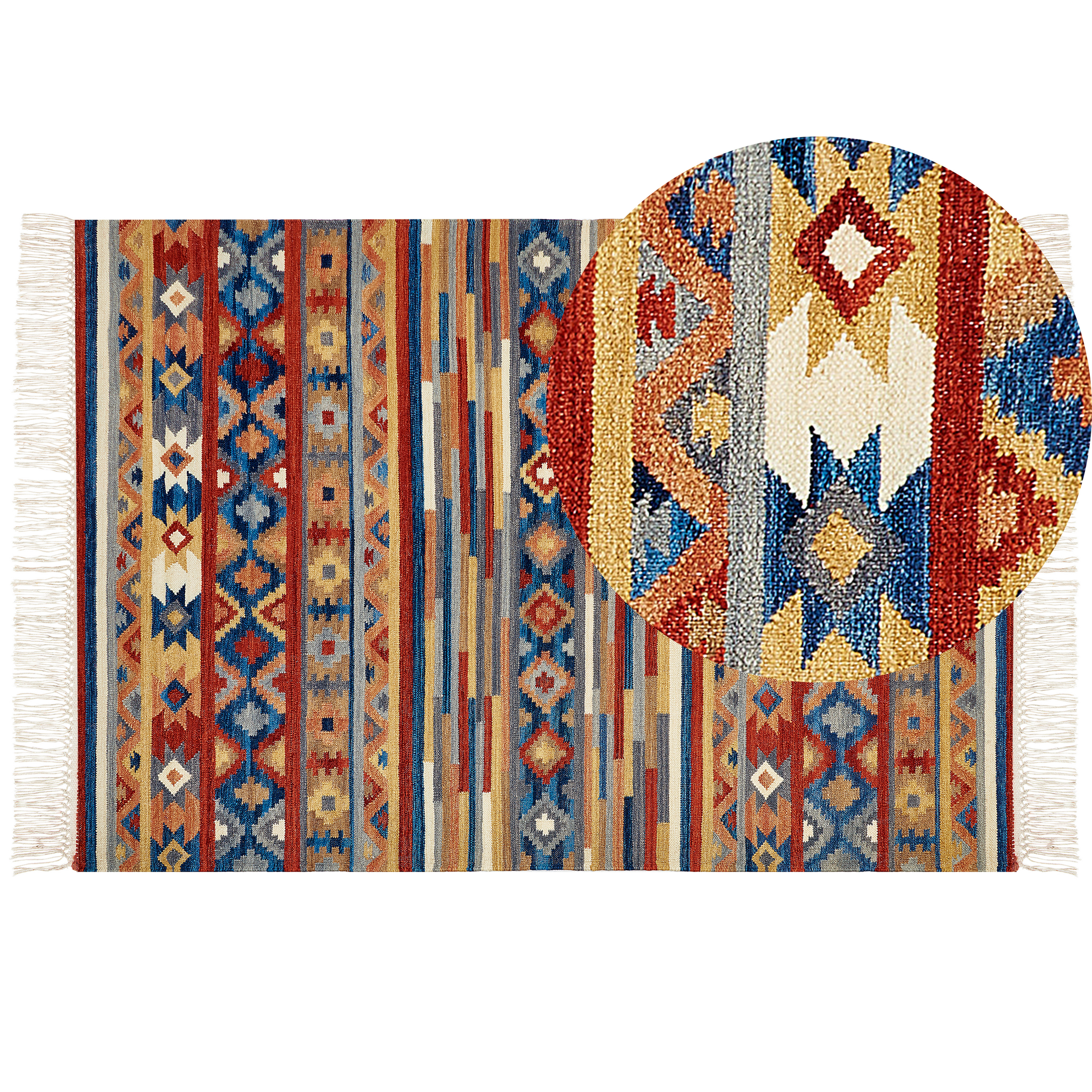 Vloerkleed kelim wol meerkleurig 160 x 230 cm NORAKERT