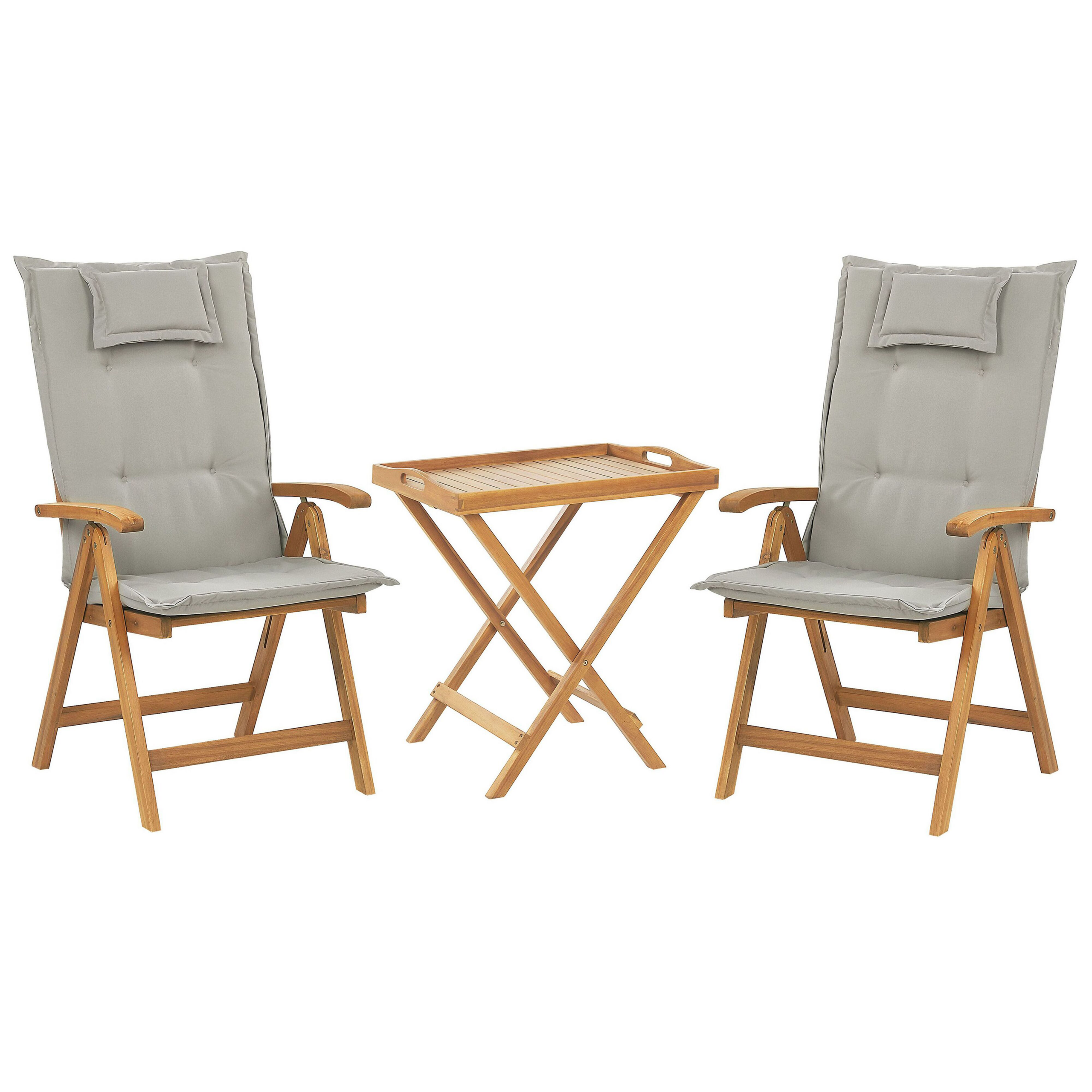 Bistroset met kussen Hout Taupe JAVA