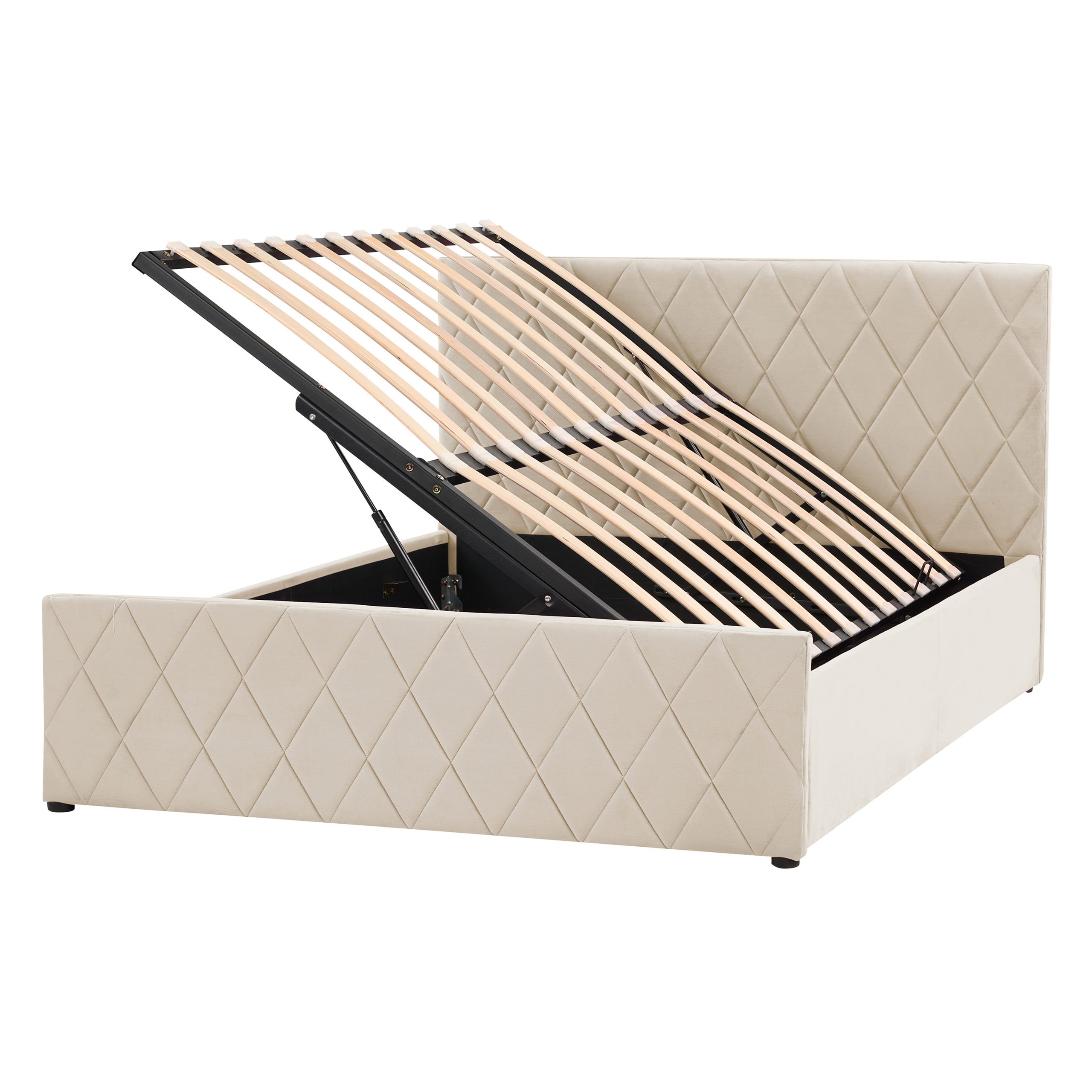 Bed fluweel beige 180 x 200 cm ROCHEFORT