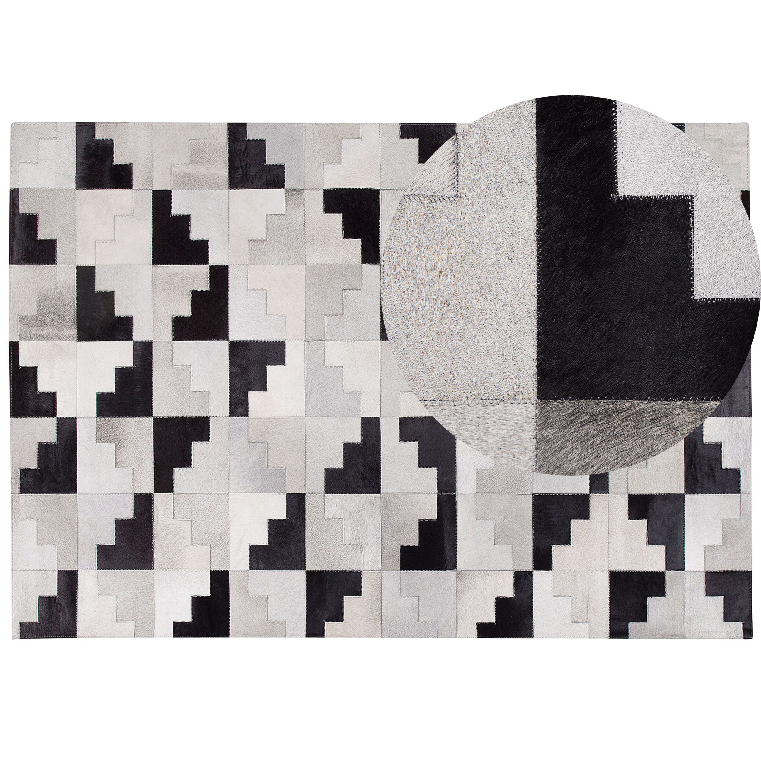 Vloerkleed patchwork zwart/grijs 160 x 230 cm EFIRLI