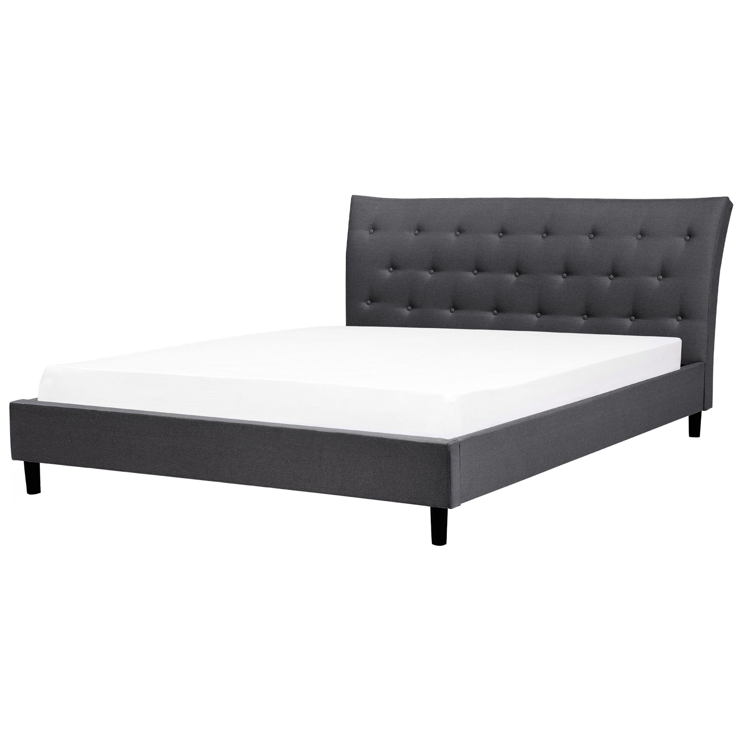 Bed stof donkergrijs 180 x 200 cm SAVERNE