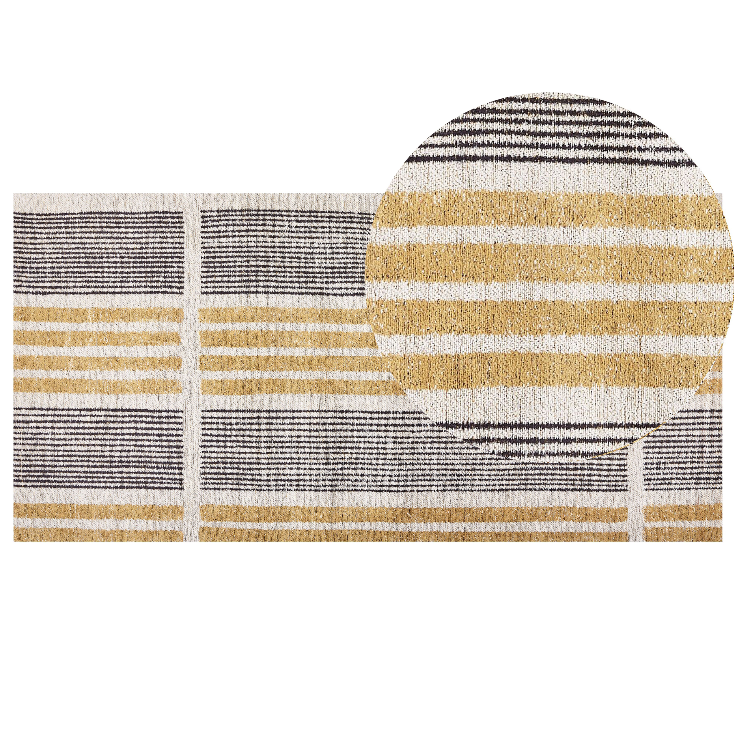 Vloerkleed katoen geel/zwart 80 x 150 cm KATRA