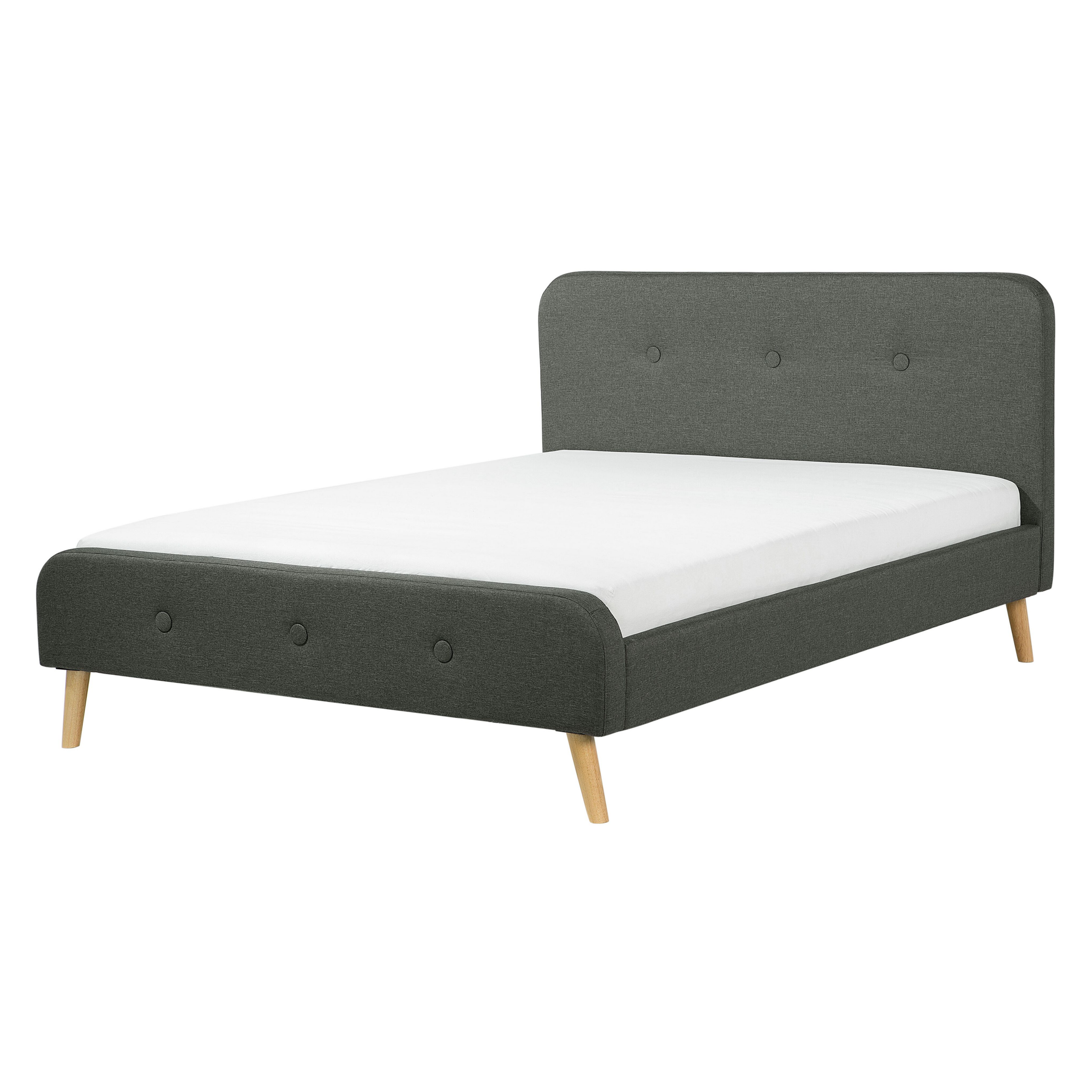 Bed stof grijs 160 x 200 cm RENNES