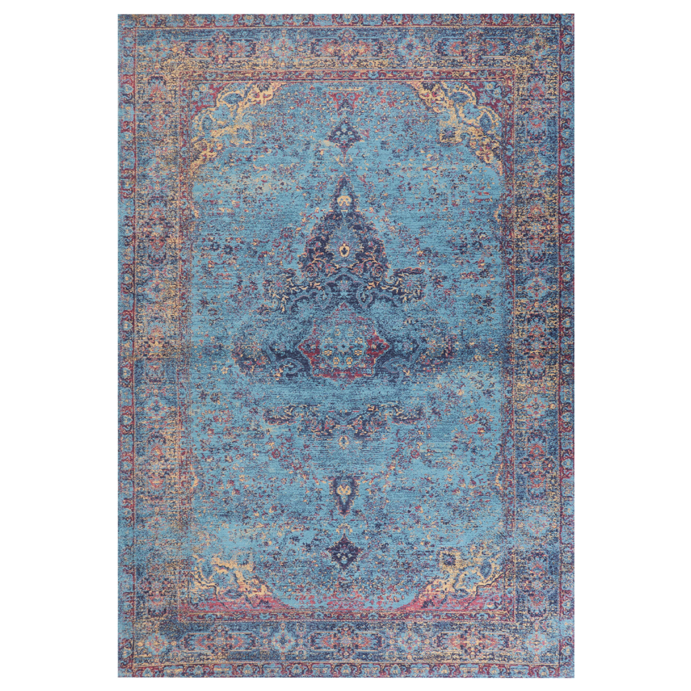Tappeto in cotone e poliestere multicolore 160 x 230 cm con motivo orientale soggiorno camera da letto stile retrò