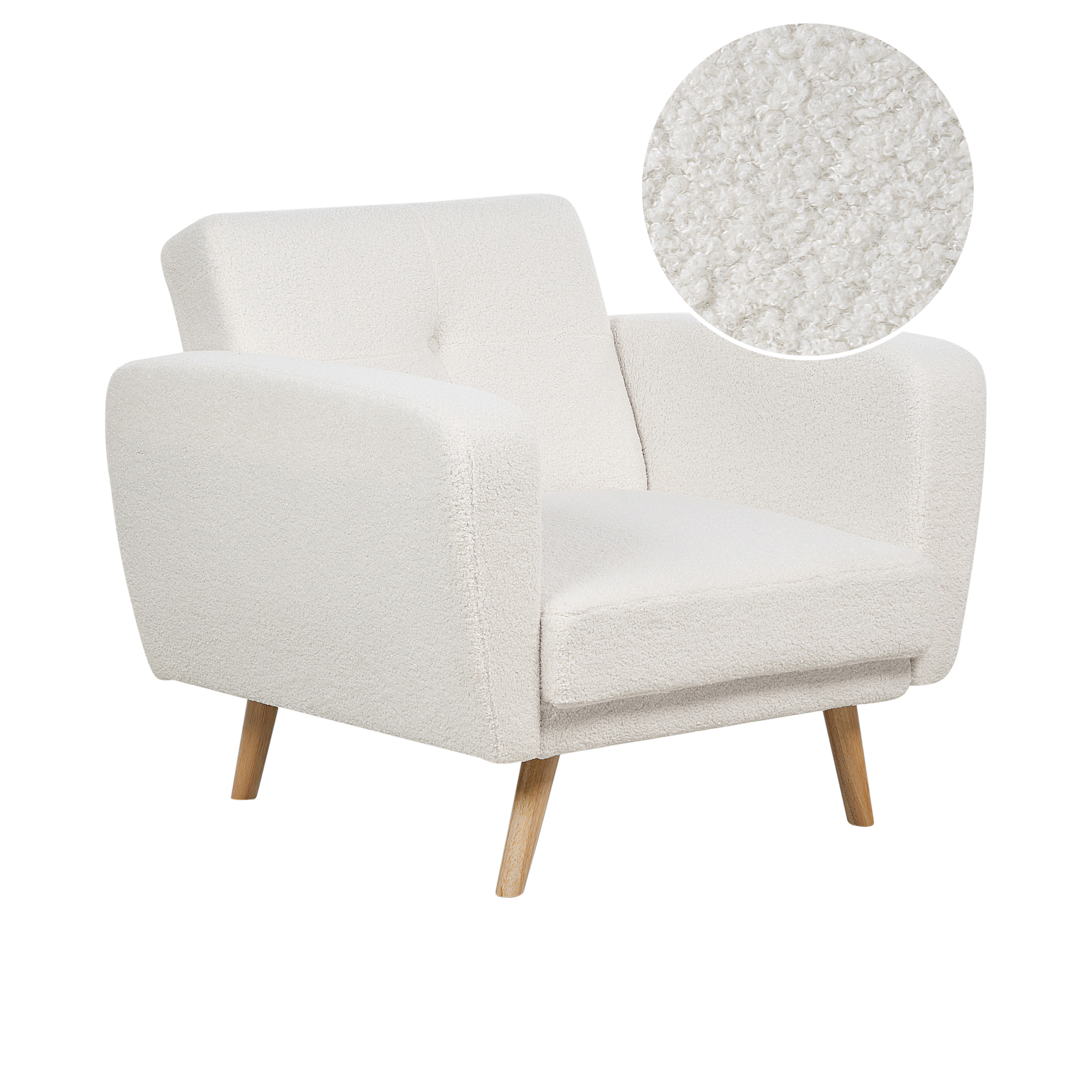 Fauteuil Bouclé Gebroken wit FLORLI