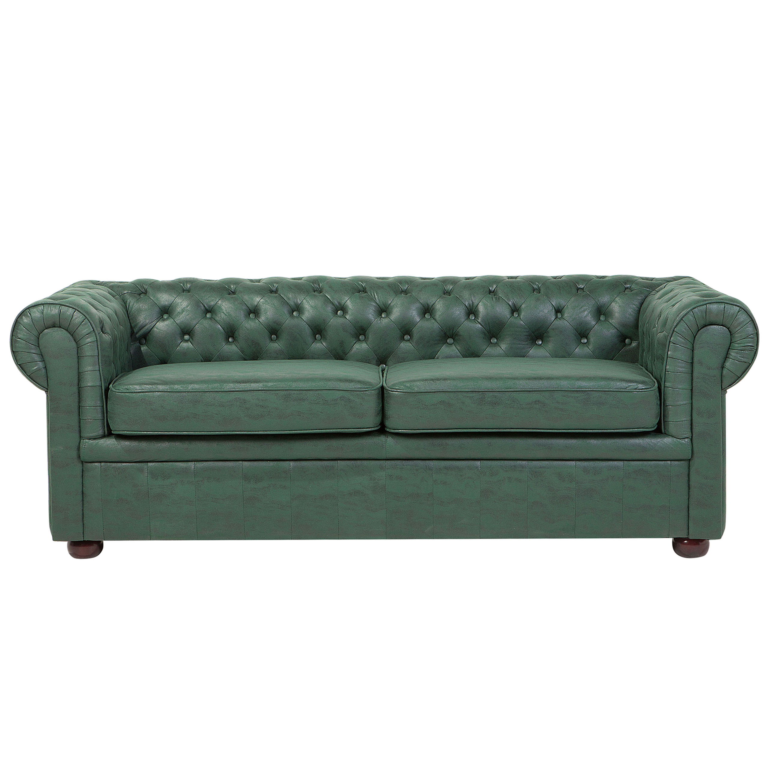 Driezitsbank kunstleer groen CHESTERFIELD