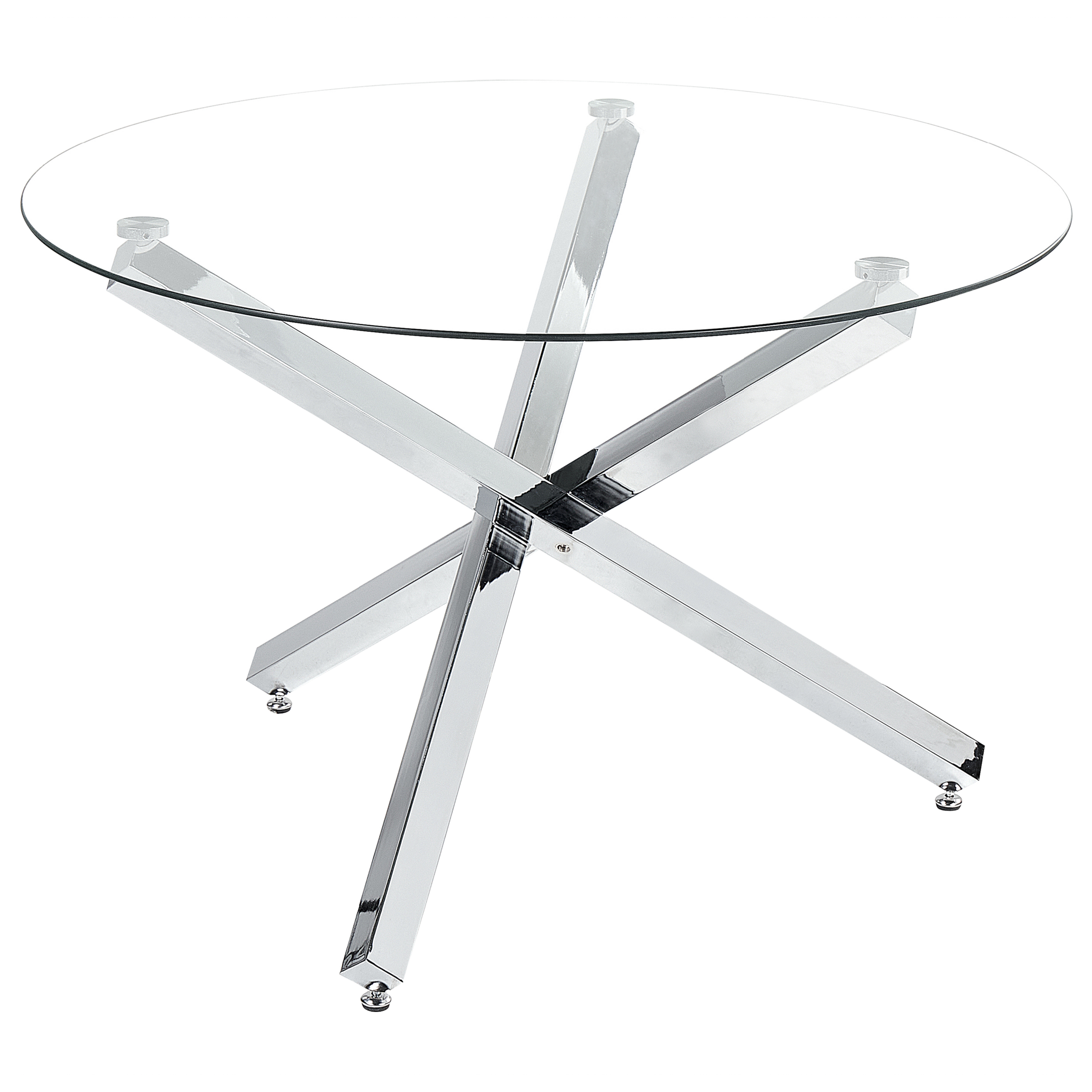 Eettafel glas zilver ⌀ 110 cm BUTLER