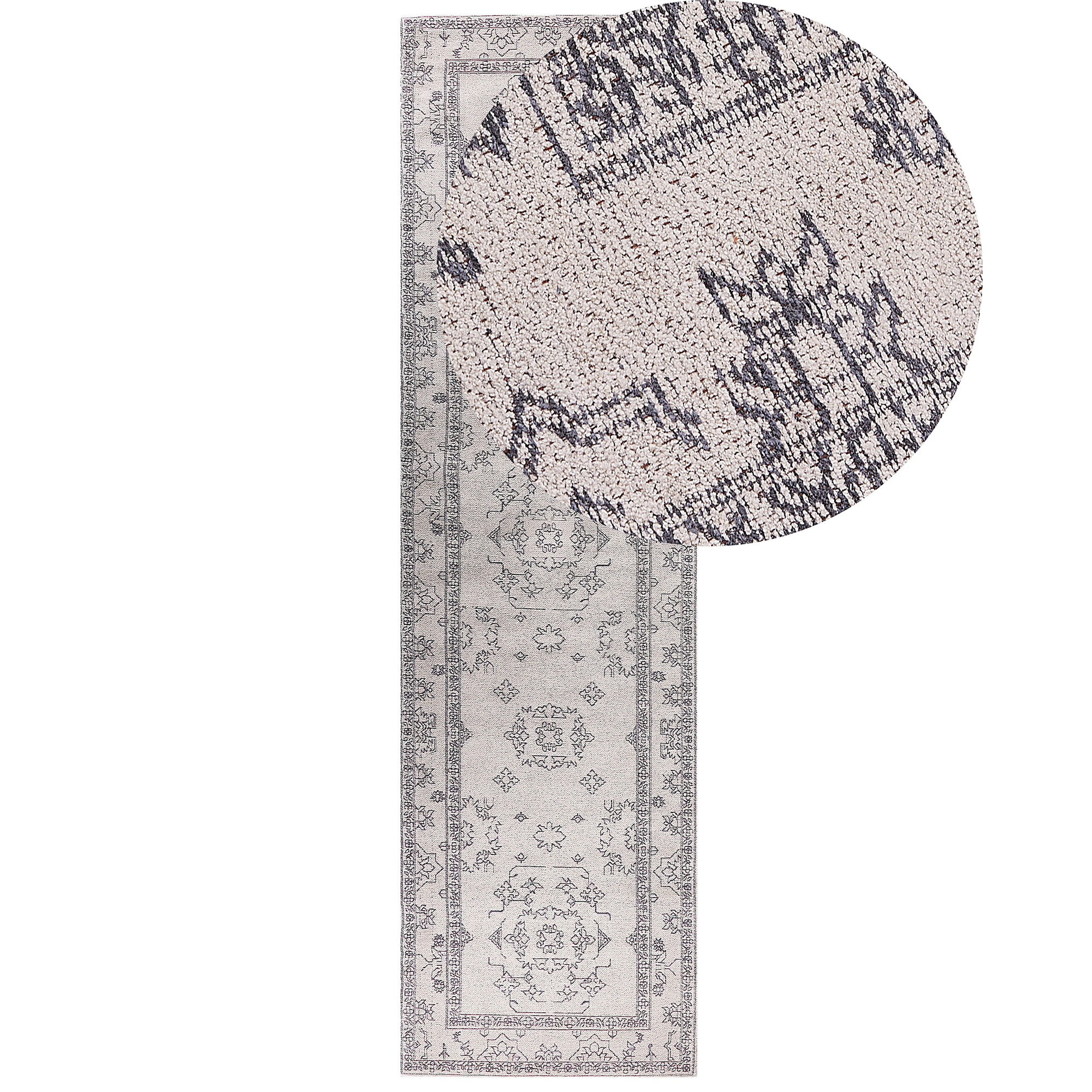 Vloerkleed katoen beige 80 x 300 cm GOLLER