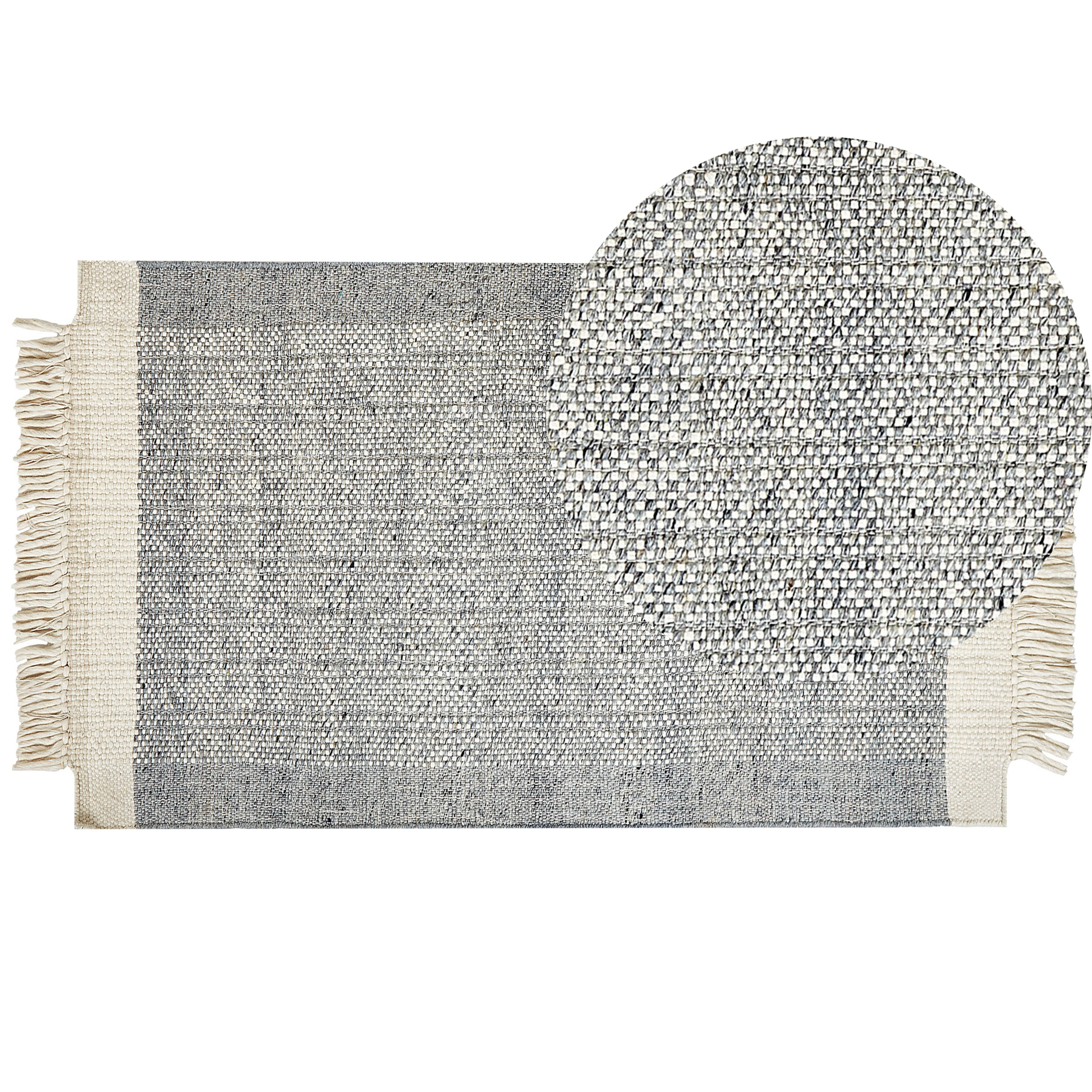 Vloerkleed wol grijs/off-white 80 x 150 cm TATLISU
