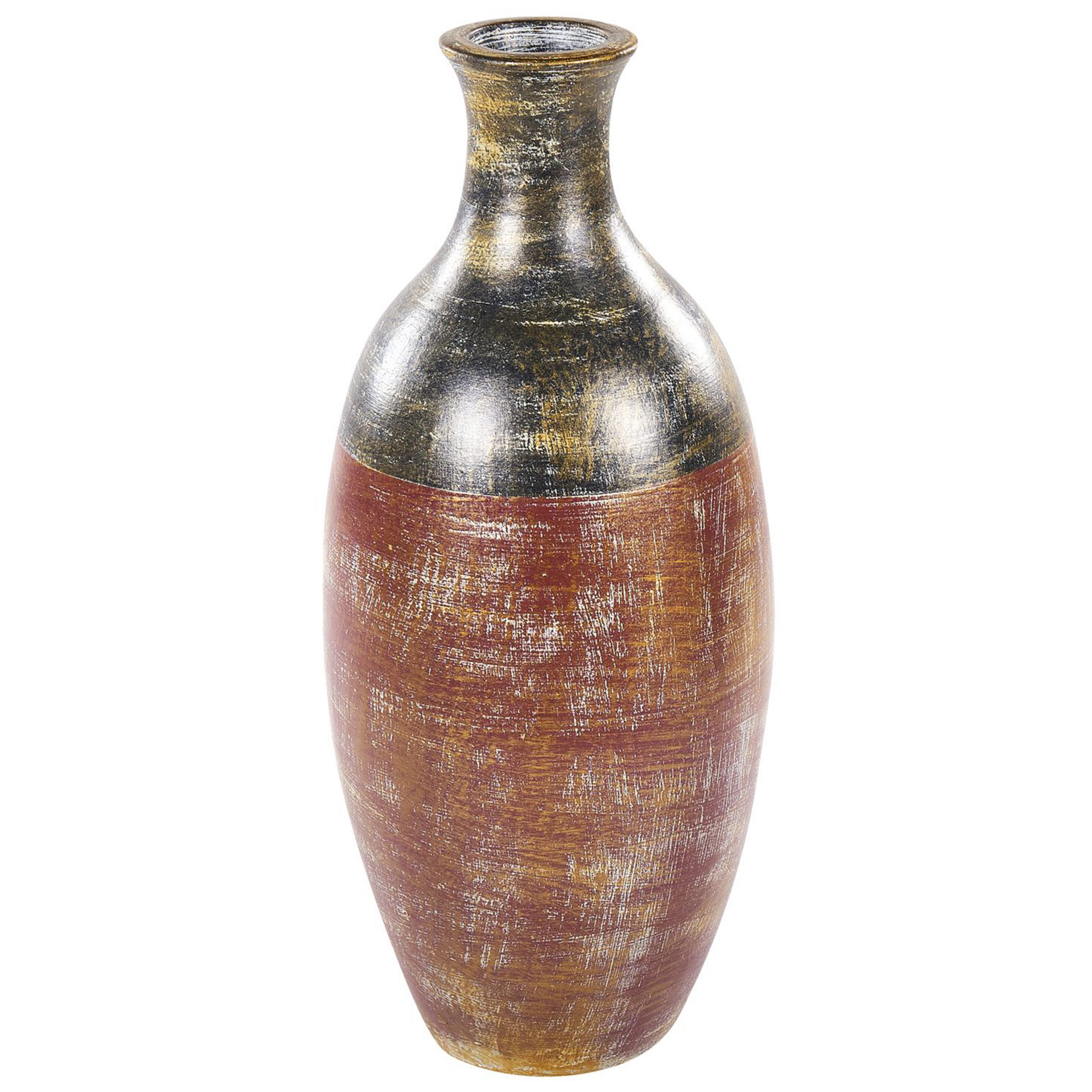 Terracotta Decovaas 57 cm Bruin Zwart MANDINIA