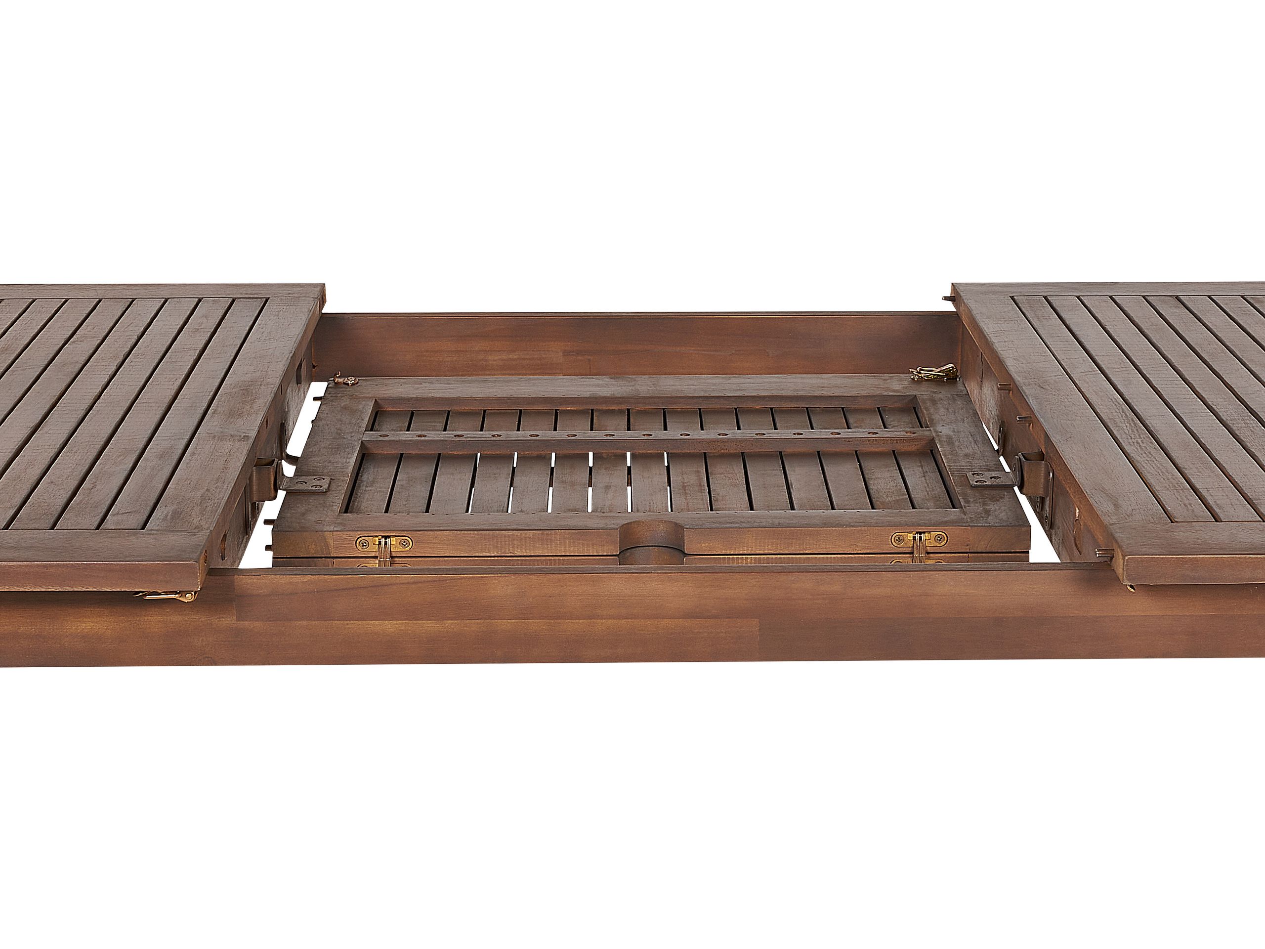 Beliani Tavolo Da Giardino Estensibile In Legno Di Acacia – 8 Posti – 180/240 X 100 Cm – Con Foro Ombrellone – Finitura Oliata - 2
