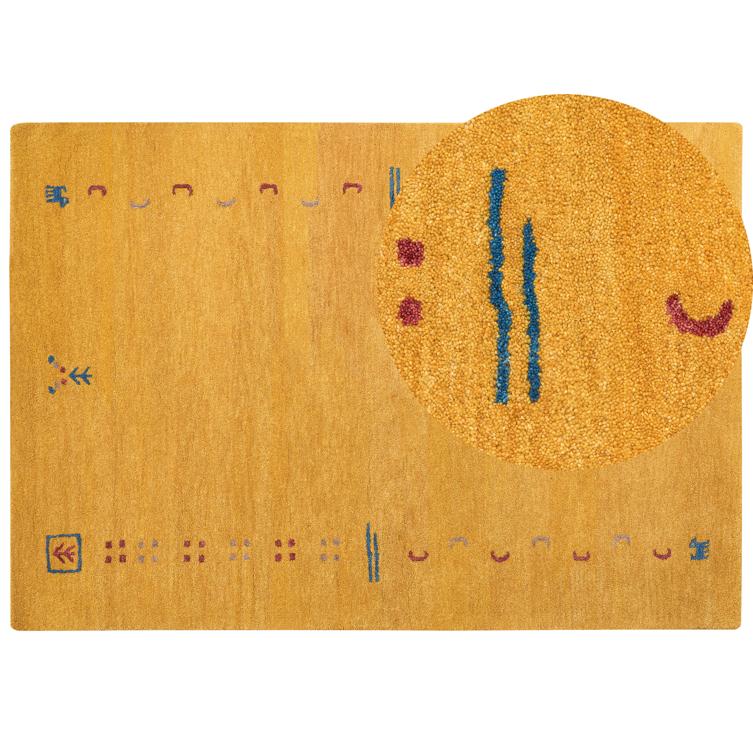 Vloerkleed gabbeh geel 160 x 230 cm AKALAN