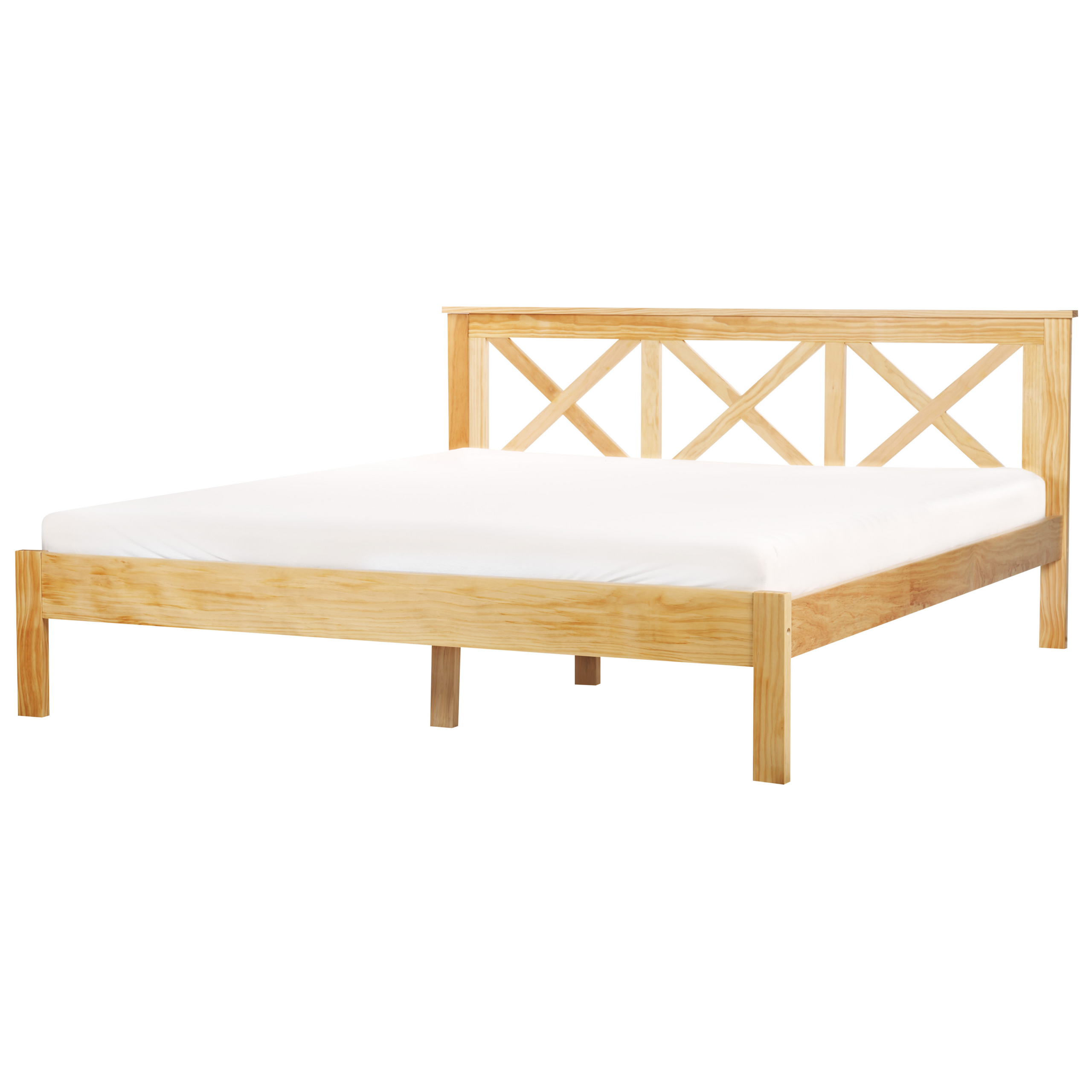Bed hout lichtbruin 180 x 200 cm TANNAY