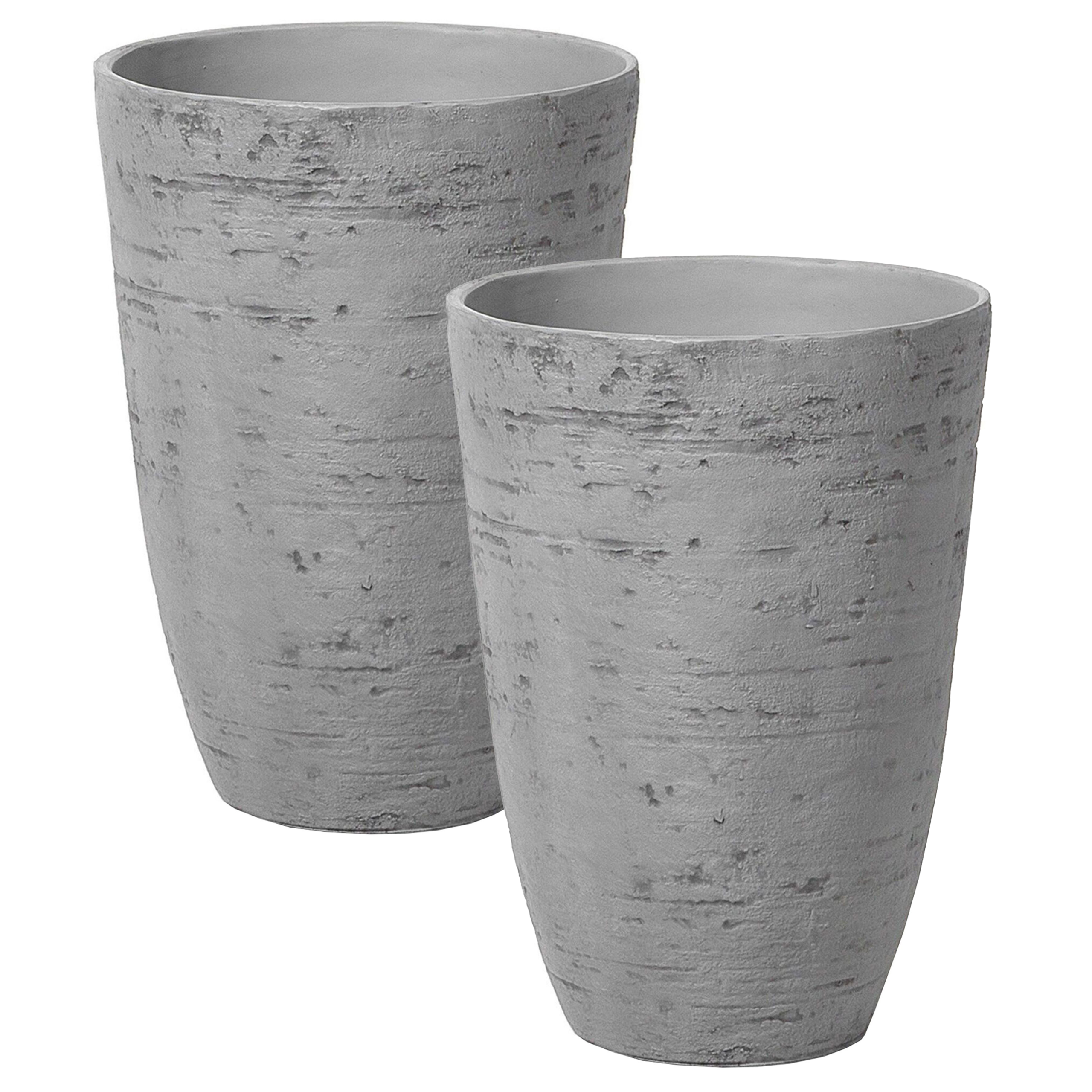 Bloempot set van 2 grijs 35x35x50 cm CAMIA