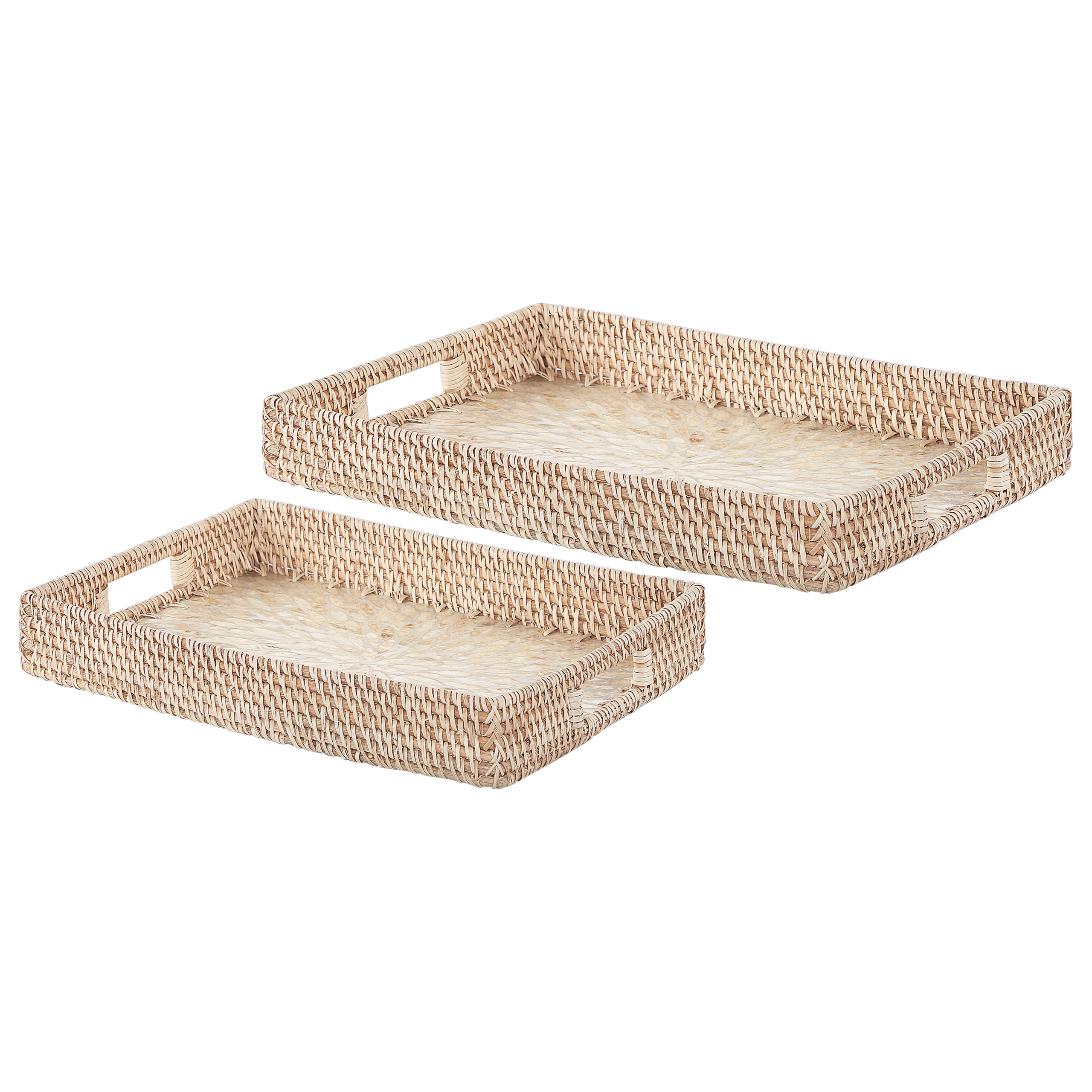 Decoratief dienblad set van 2 naturel NDEBELE