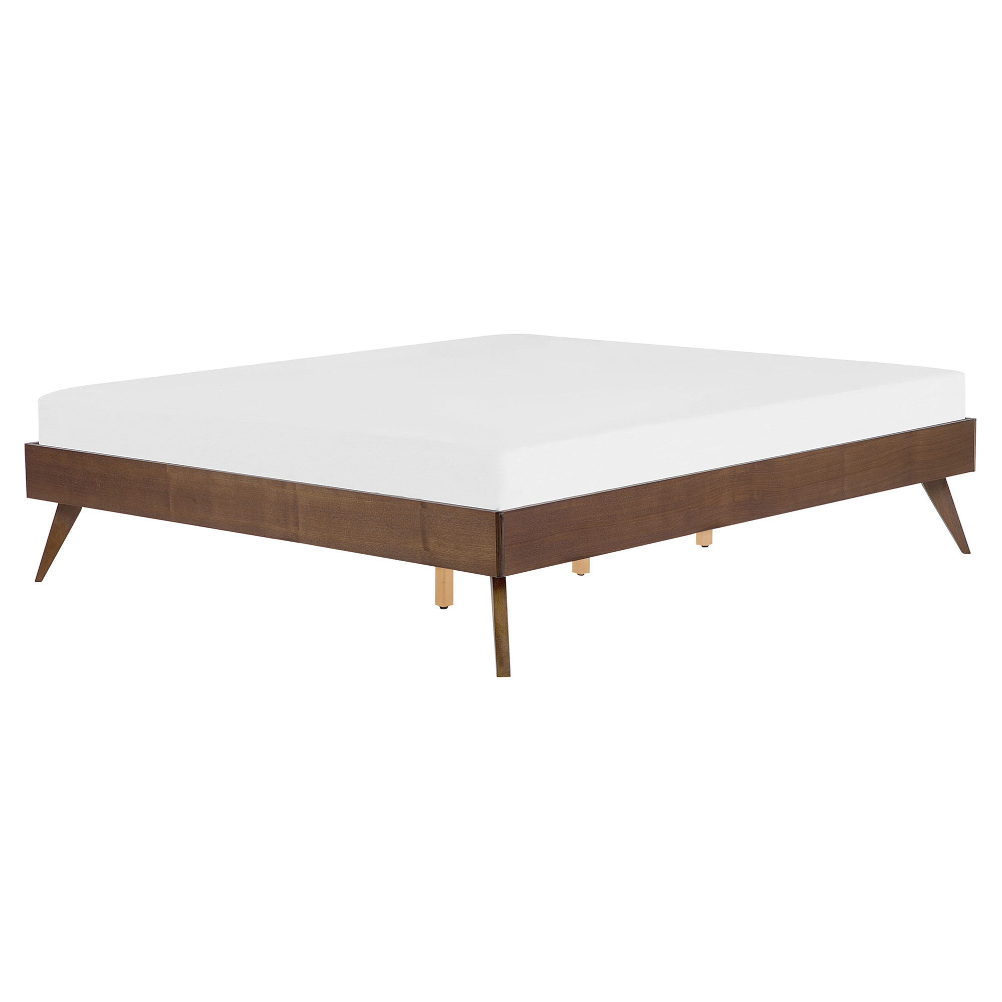 Bed hout donkerbruin 160 x 200 cm BERRIC