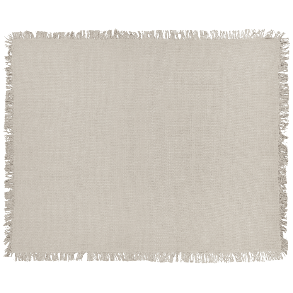 Image of Copriletto grigio chiaro in tessuto di cotone 150 x 200 cm con frange Coperta decorativa Biancheria da letto design classico Camera da letto