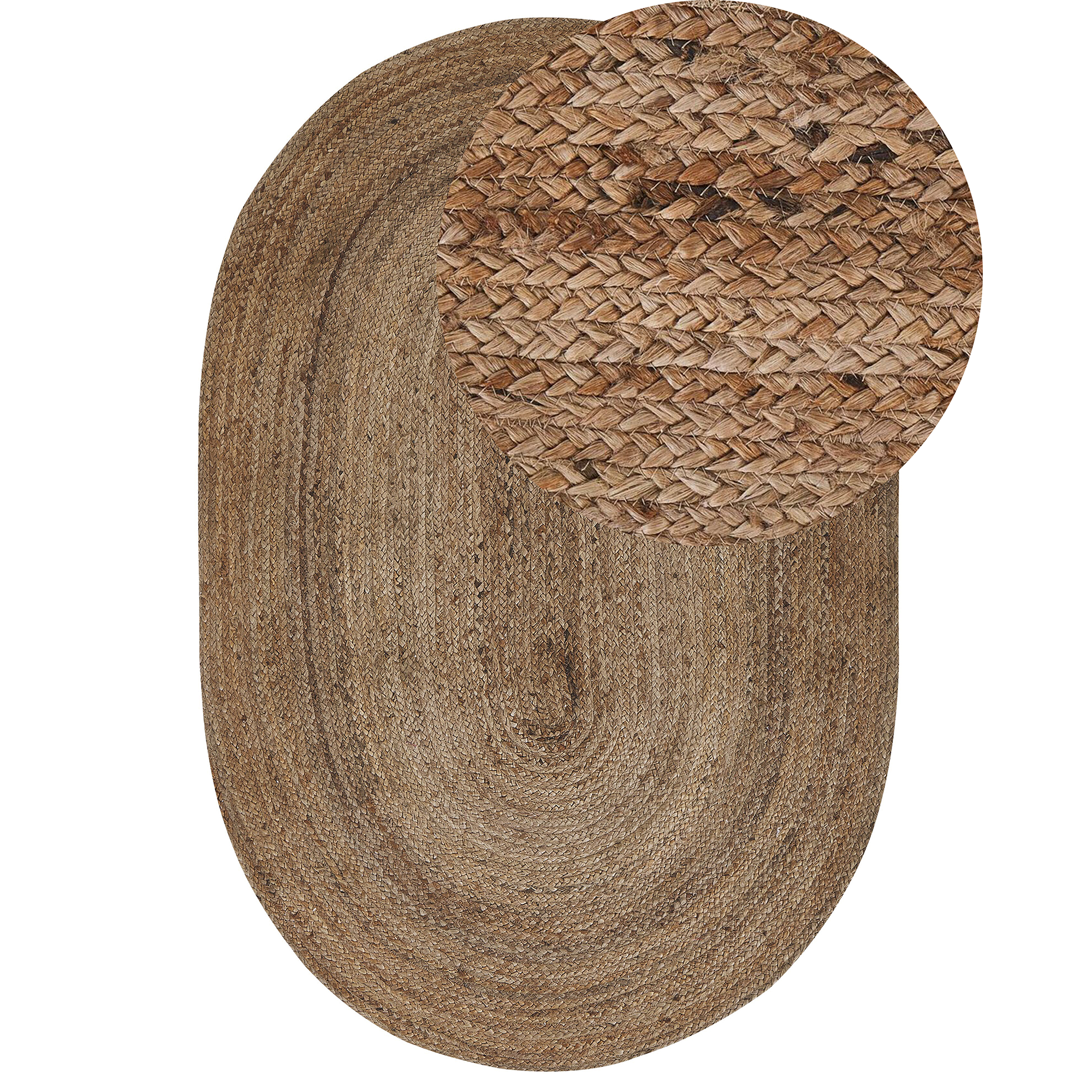 Vloerkleed jute beige 120 x 180 cm DEMIRCI