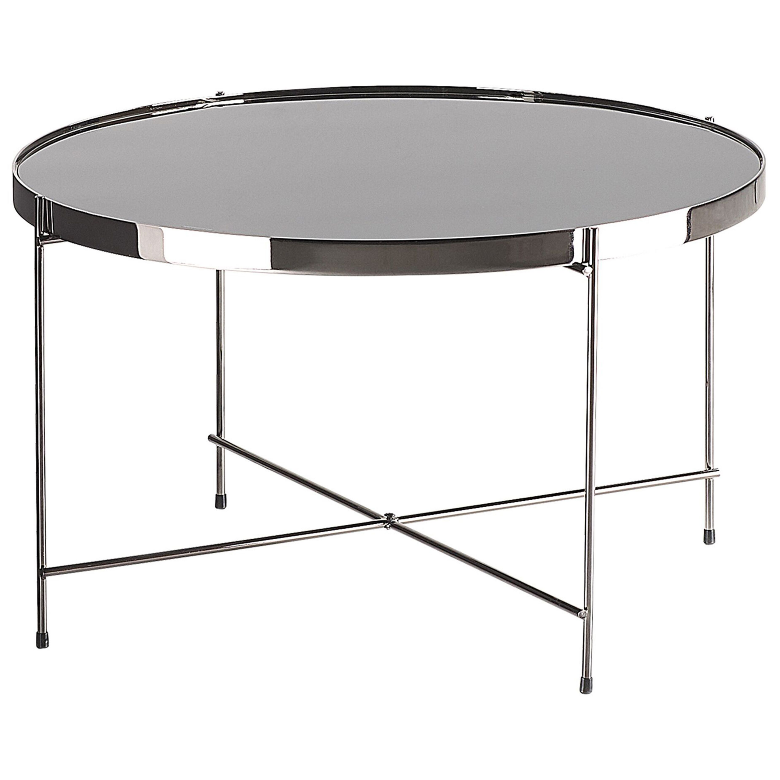 Salontafel Veiligheidsglas Spiegeleffect Zilver LUCEA