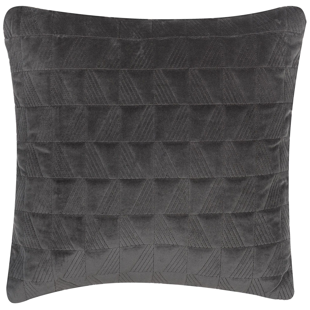 Image of Cuscino Decorativo Grigio Cotone Motivo Geometrico 45 x 45 cm Triangolo Quadrato Minimalista Arrossoamento Moderno Accessori