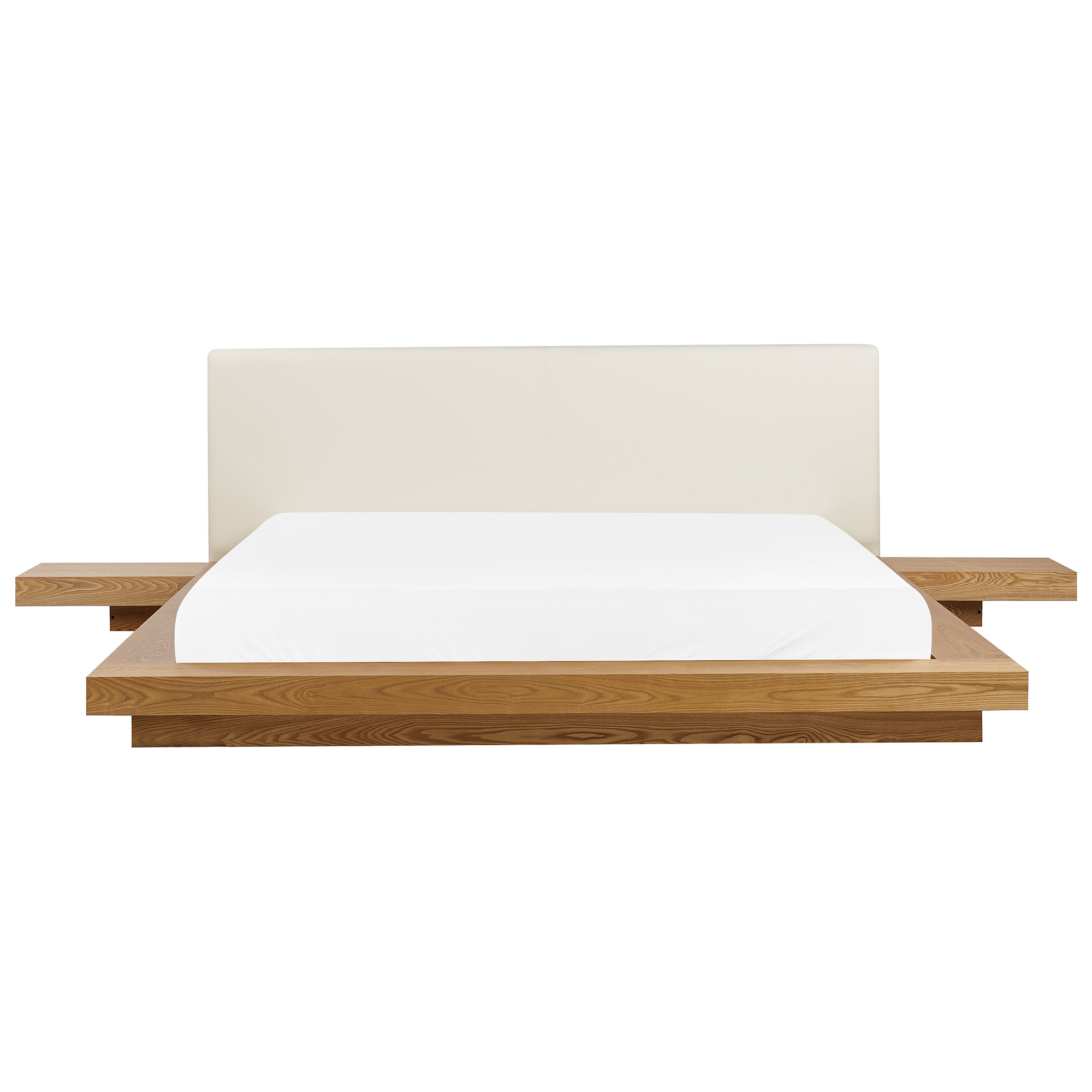 Waterbed met kunstleren hoofdbord hout lichtbruin 180 x 200 cm ZEN