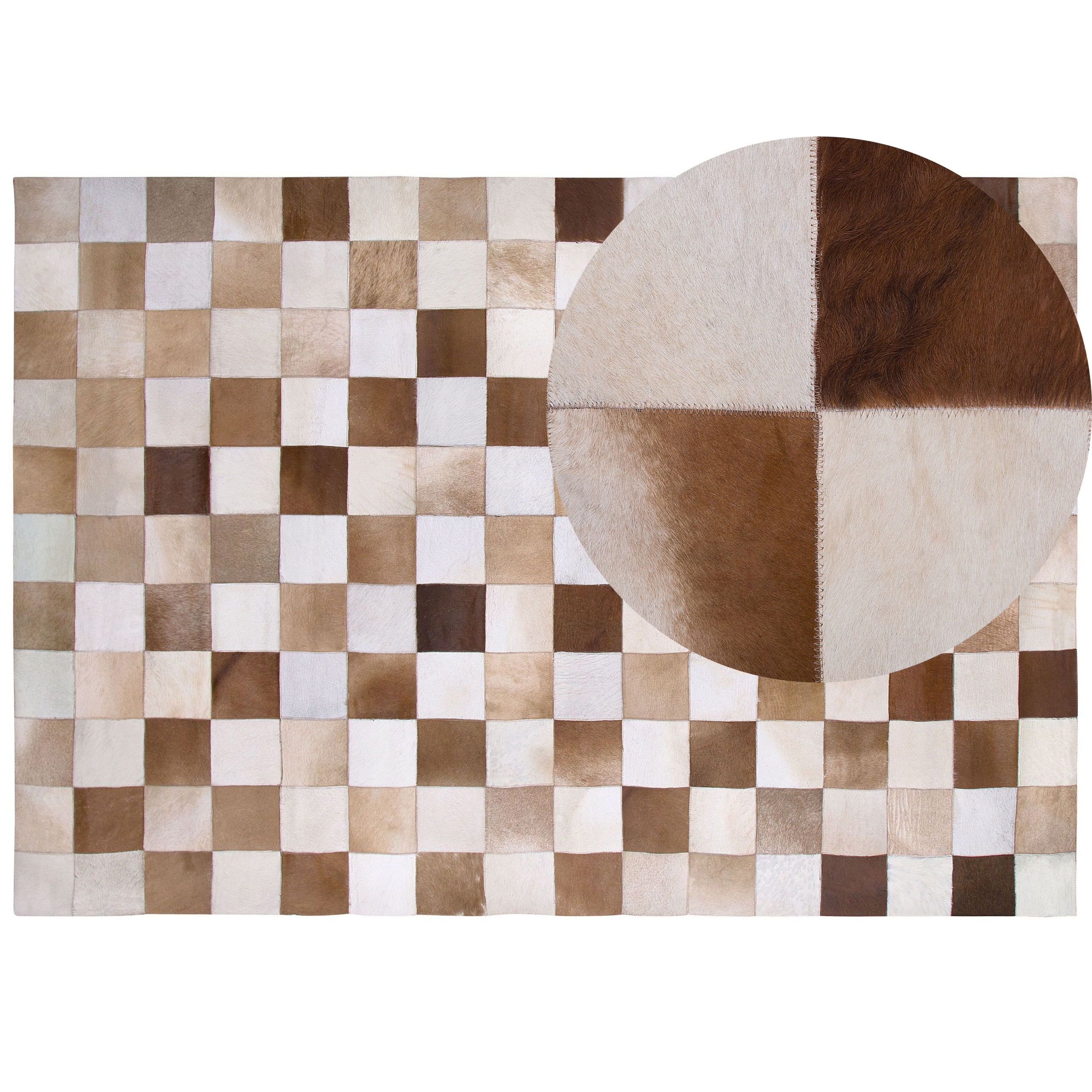 Vloerkleed leer bruin/beige 160 x 230 cm SOLMAZ