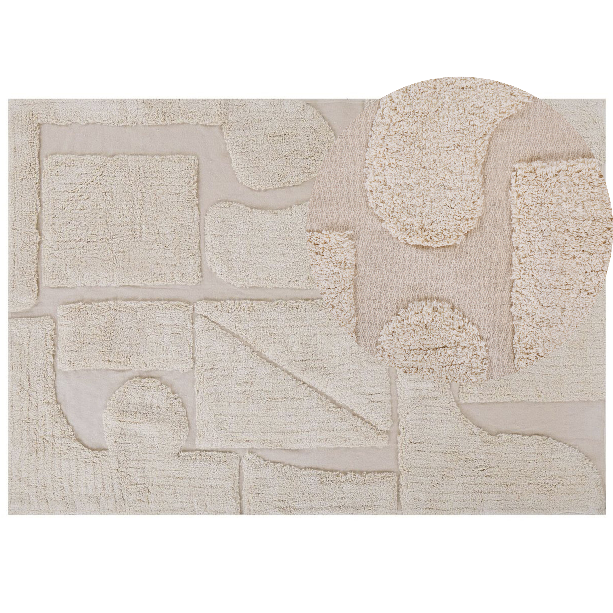 Vloerkleed katoen beige 160 x 230 cm DIYADIN