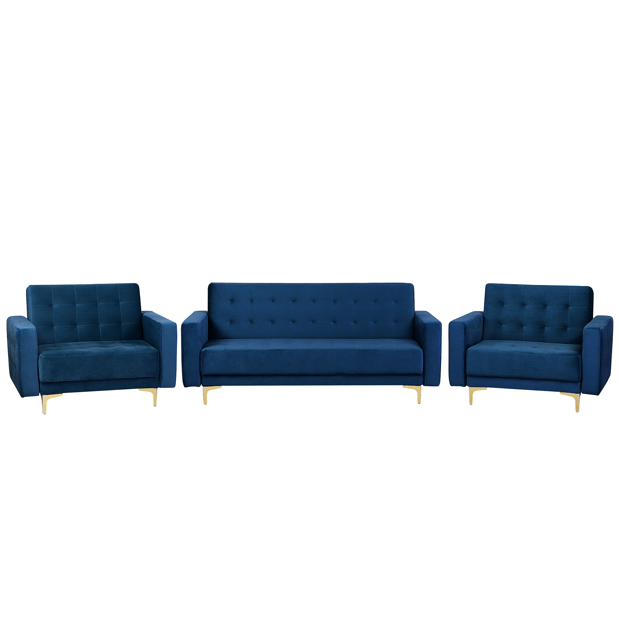 Bankenset fluweel marineblauw ABERDEEN