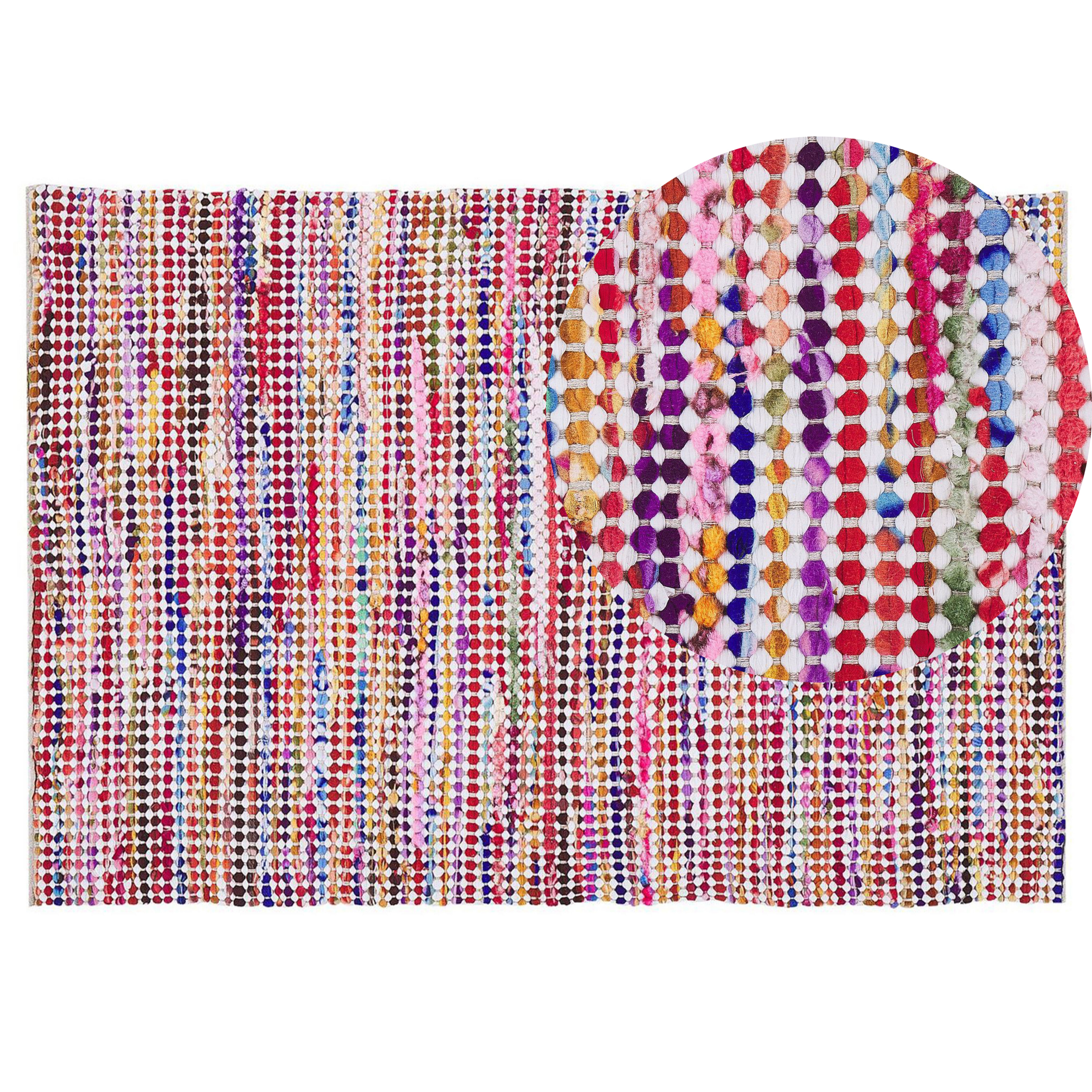 Vloerkleed katoen multicolor 140 x 200 cm BELEN