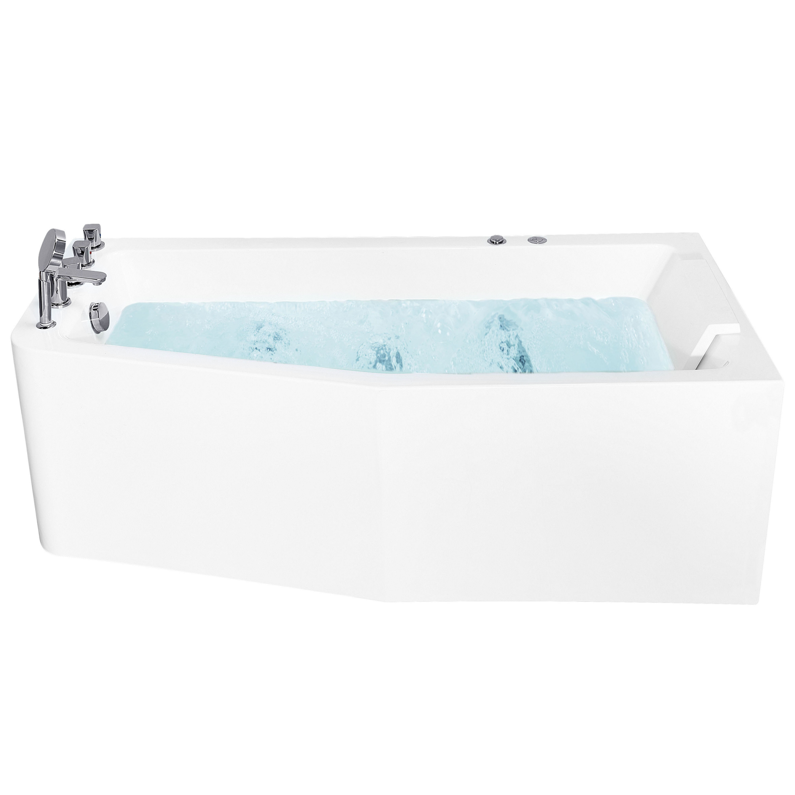 Hoekbad whirlpool wit 170 x 80 cm linkszijdig TALITA