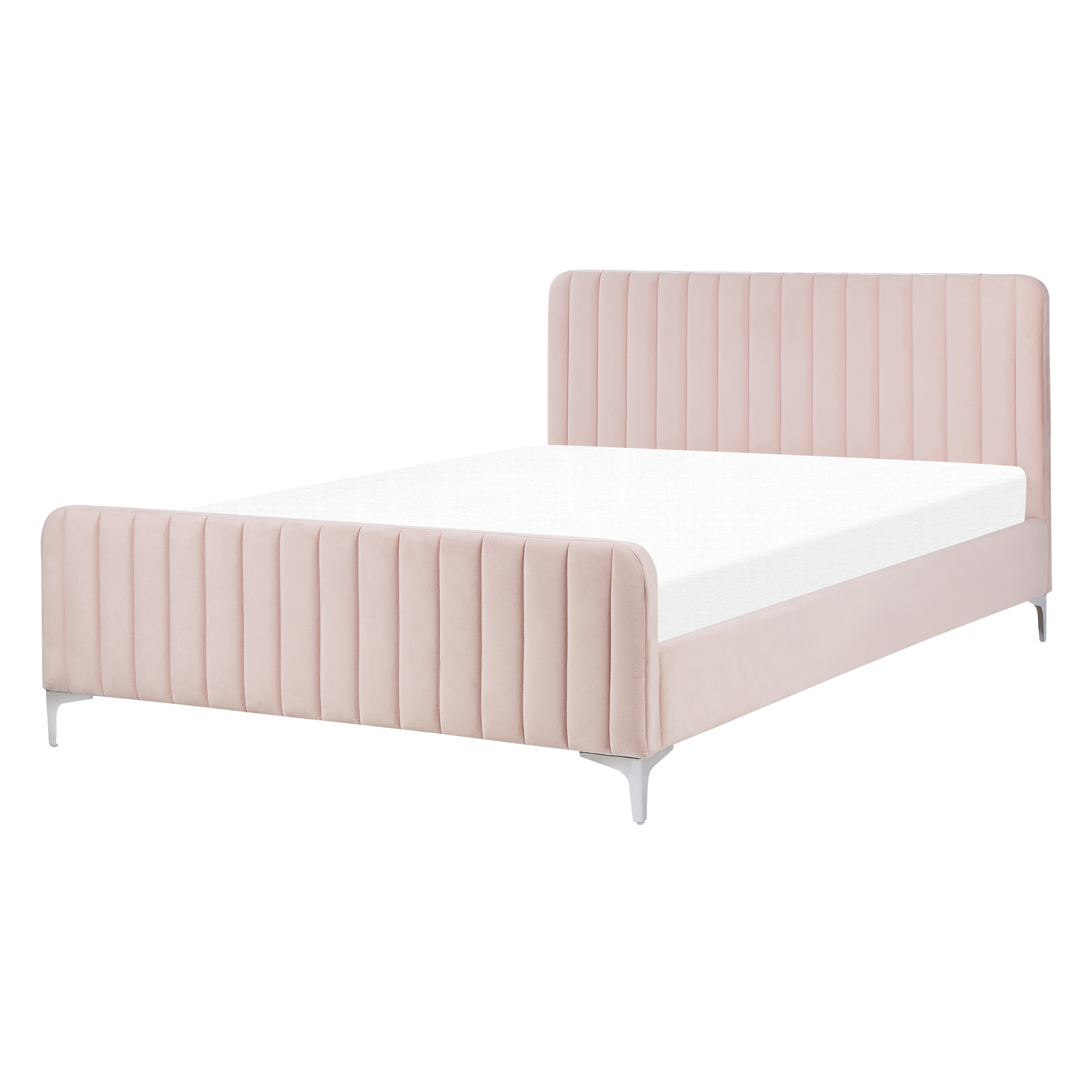 Bed fluweel roze 140 x 200 cm LUNAN