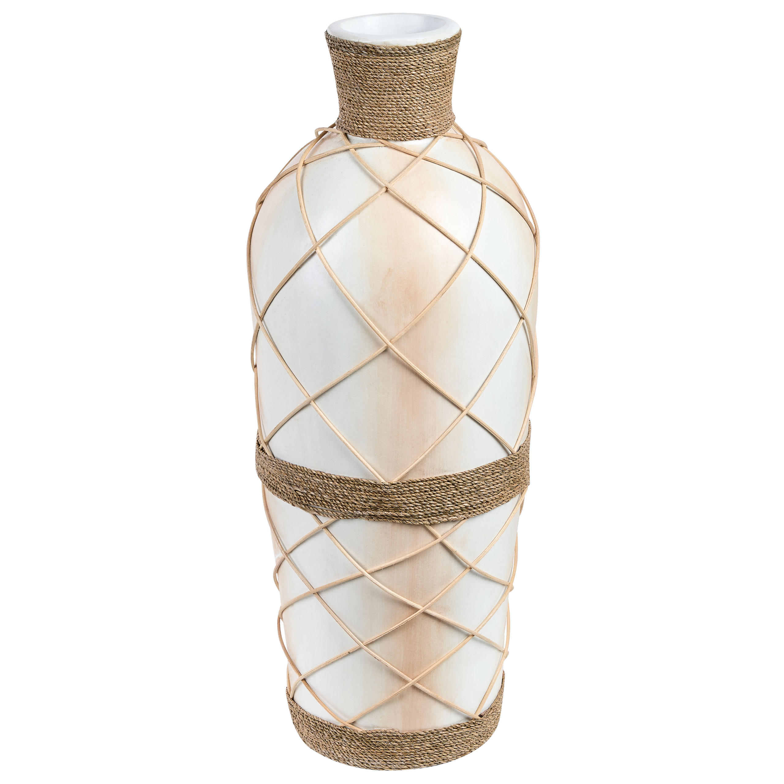 Terracotta Decovaas 62 cm Beige Wit ROKAN
