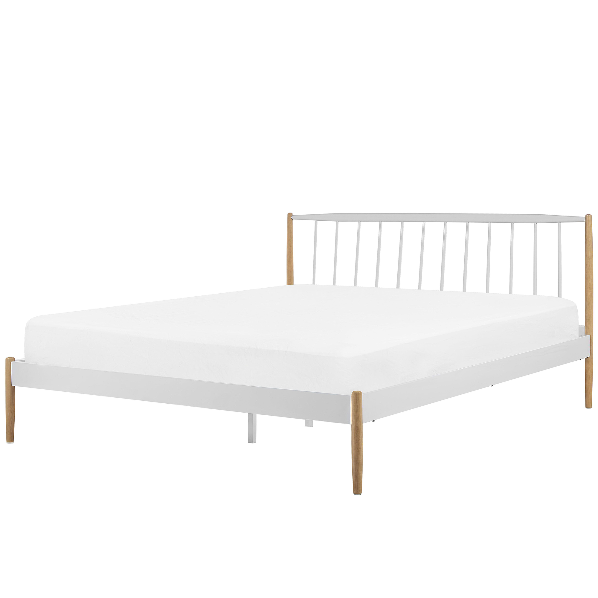 Bed metaal wit/lichtbruin 180 x 200 cm MAURS