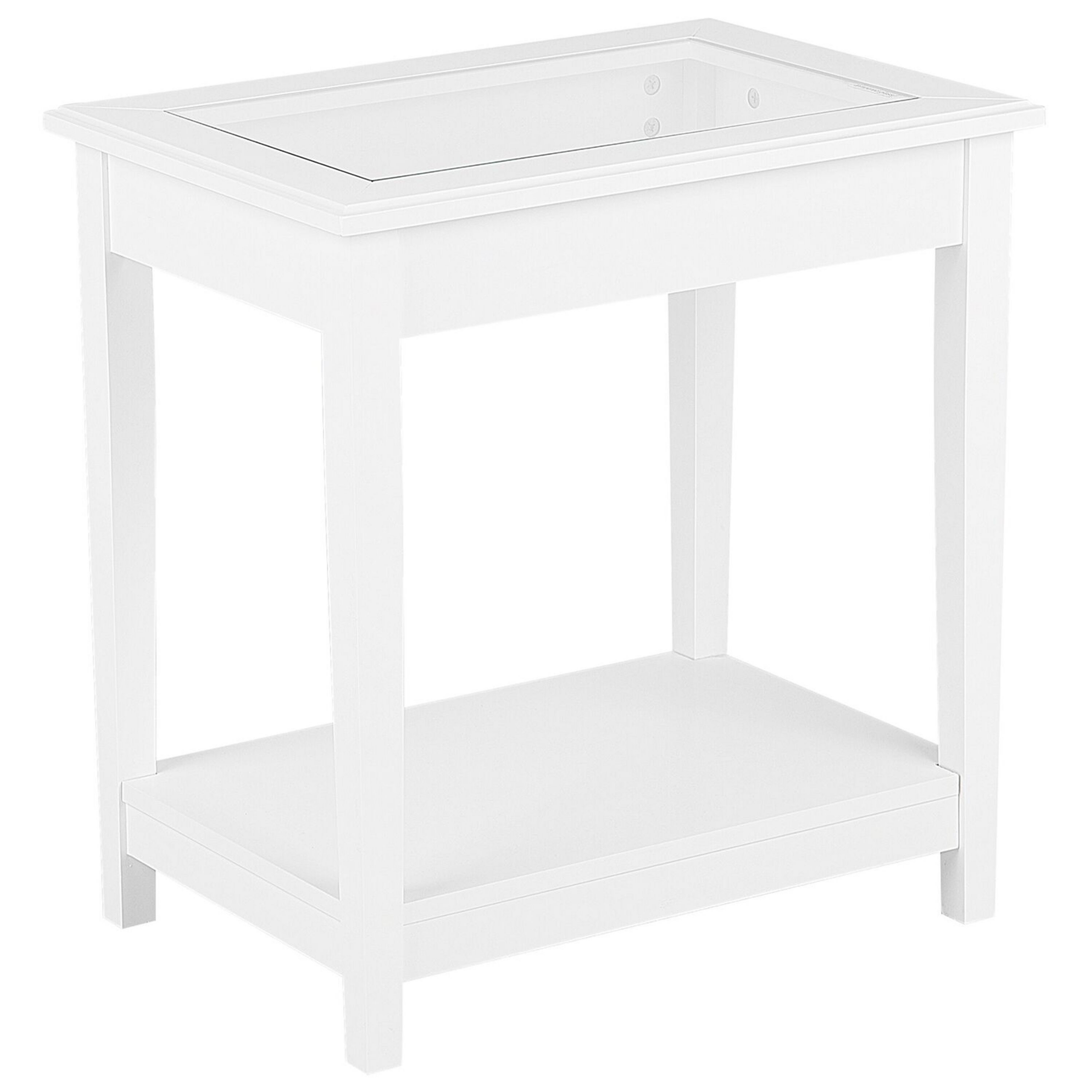 Bijzettafel wit glas ATTU