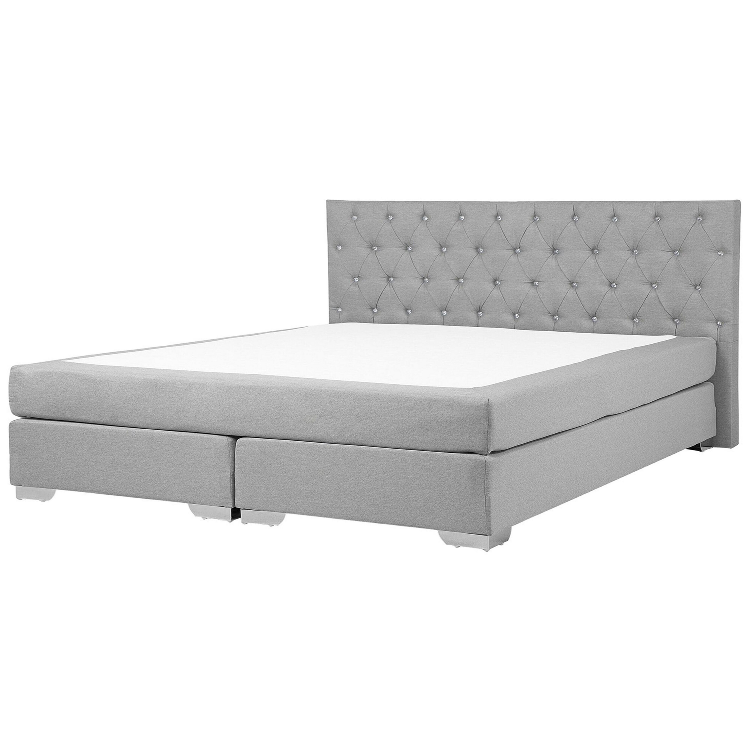 Boxspring stof lichtgrijs 180 x 200 cm DUCHESS