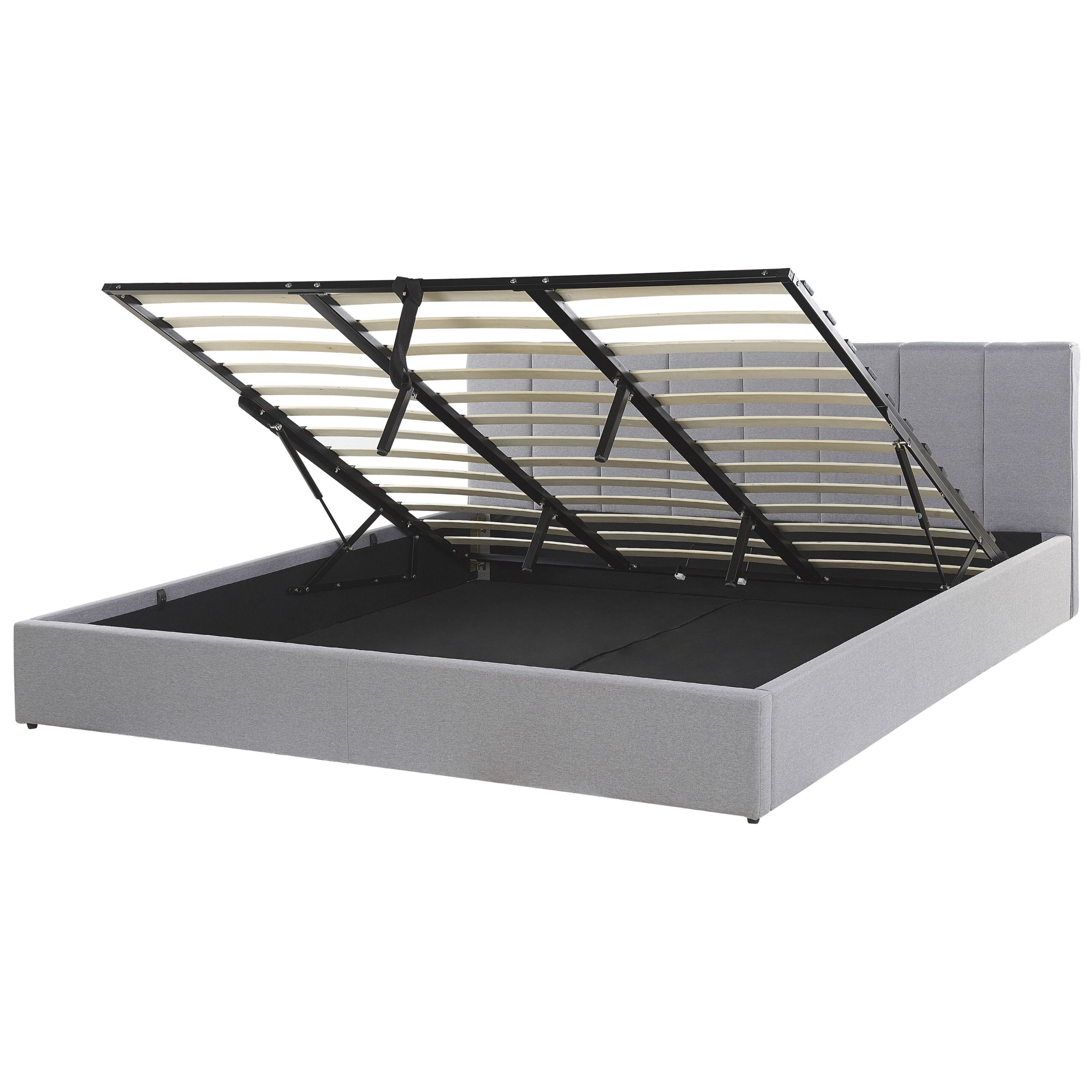 Bed met opbergruimte stof lichtgrijs 180 x 200 cm DREUX