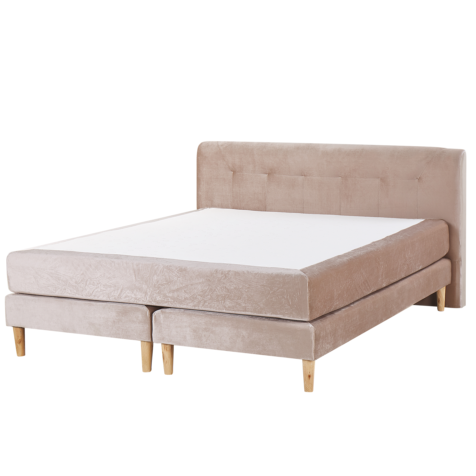 Boxspring fluweel beige 160 x 200 cm MARQUISE