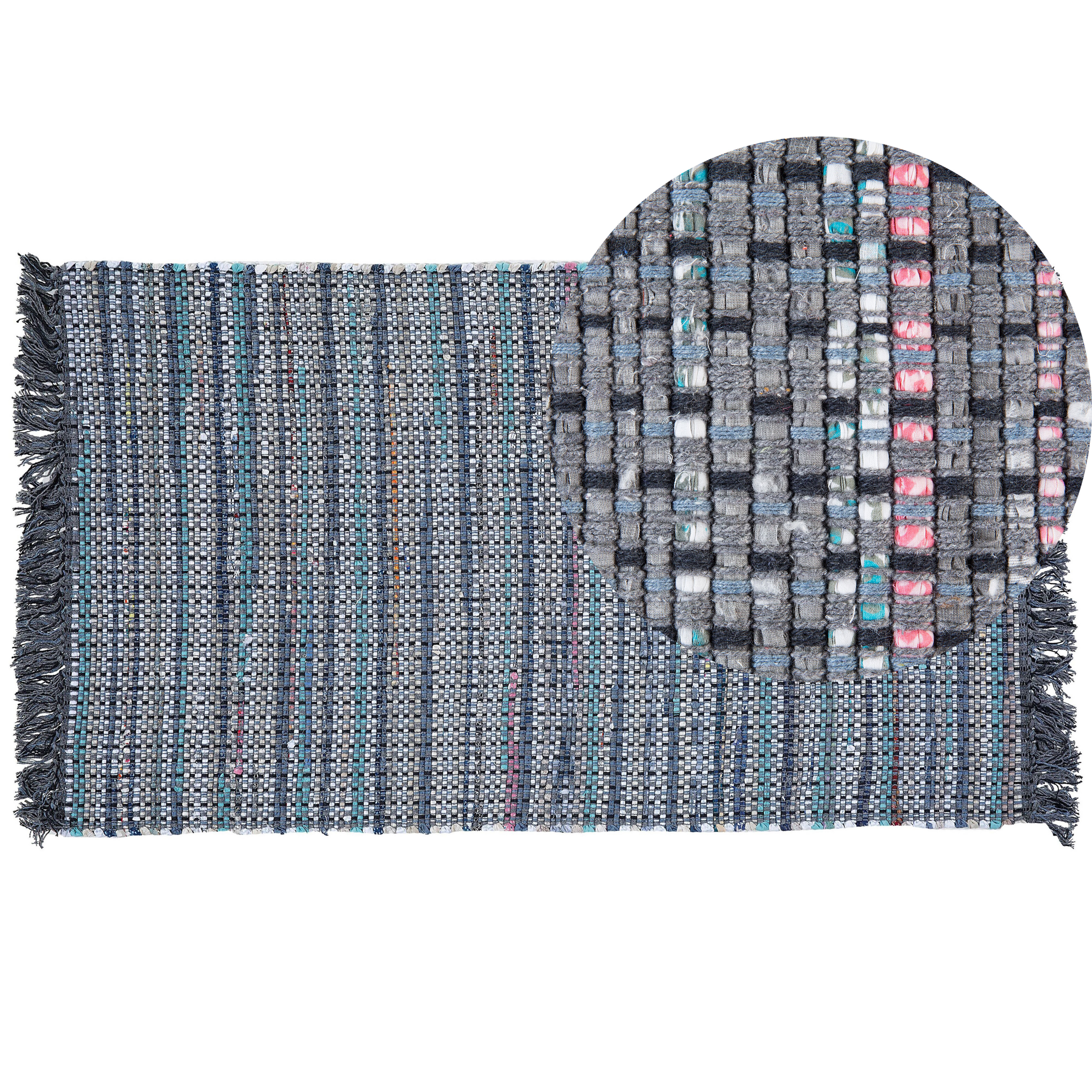 Vloerkleed katoen grijs 80 x 150 cm BESNI