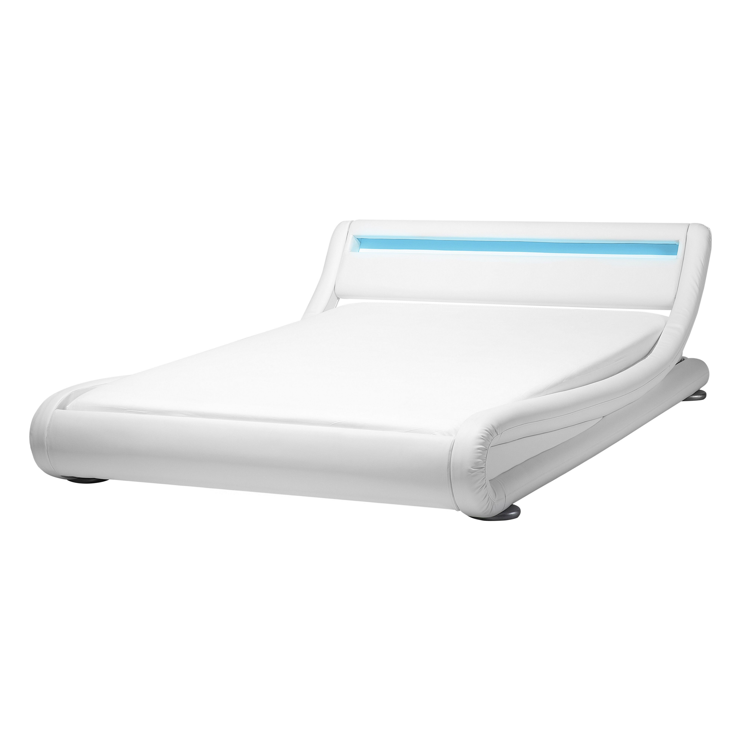 Waterbed kunstleer wit 140 x 200 cm met LED multicolor AVIGNON