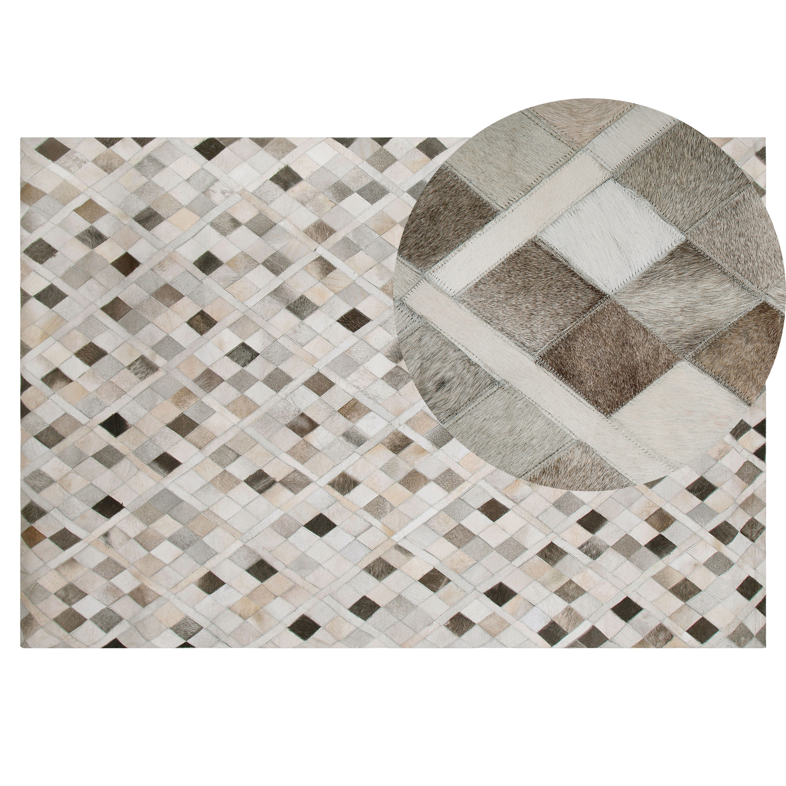 Vloerkleed leer grijs 140 x 200 cm HIRKA