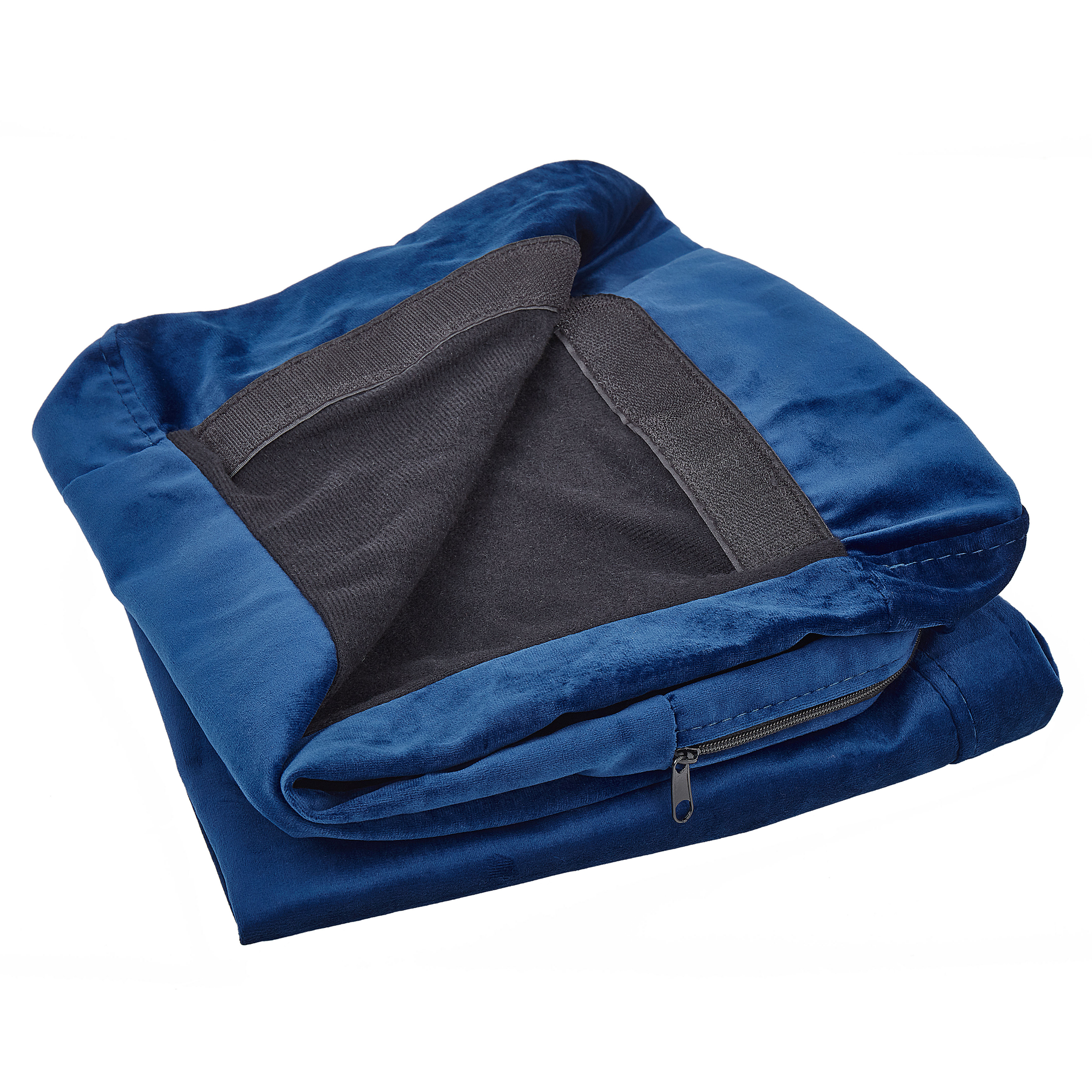 Hoes voor fauteuil fluweel blauw BERNES