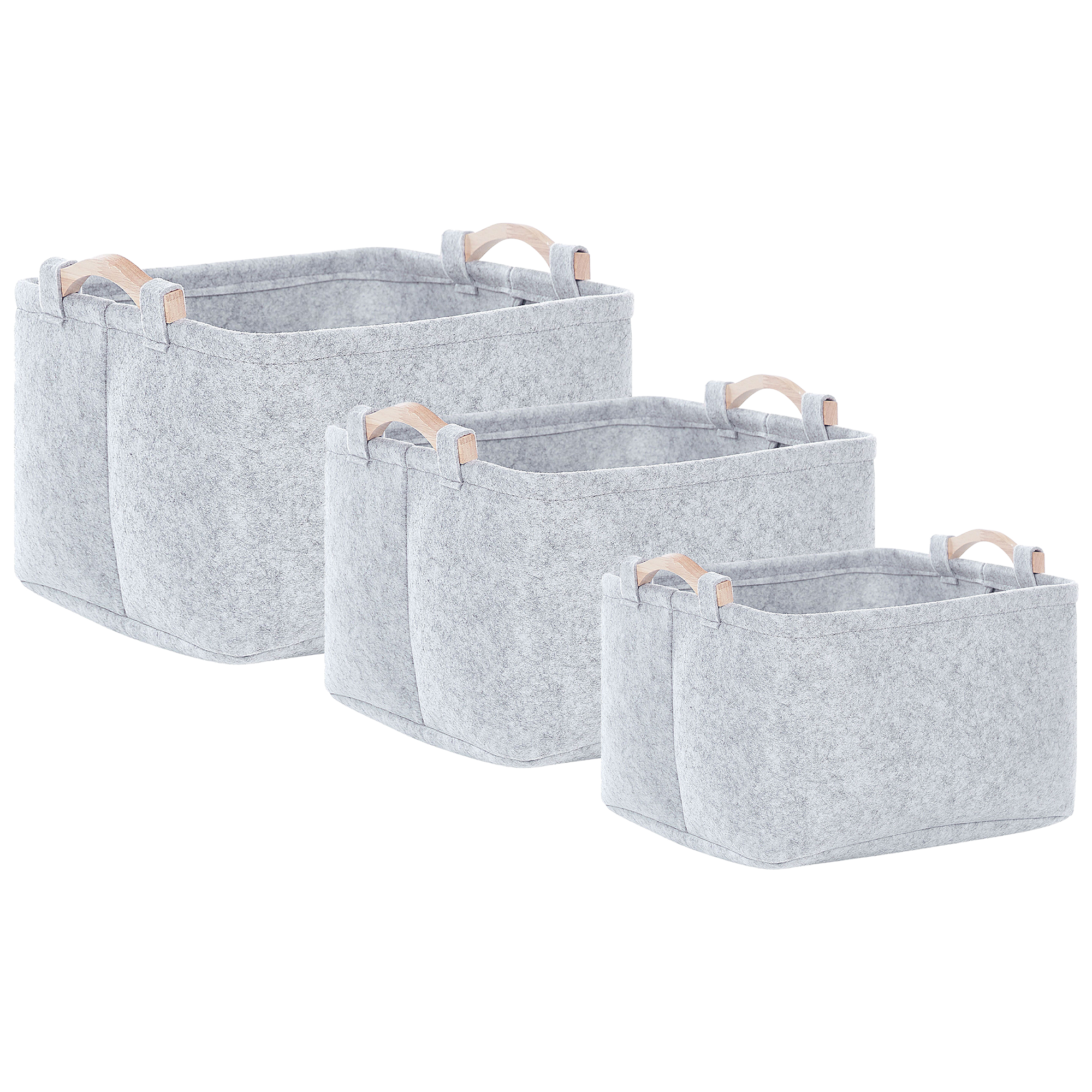 Mand set van 3 grijs BAYSAI