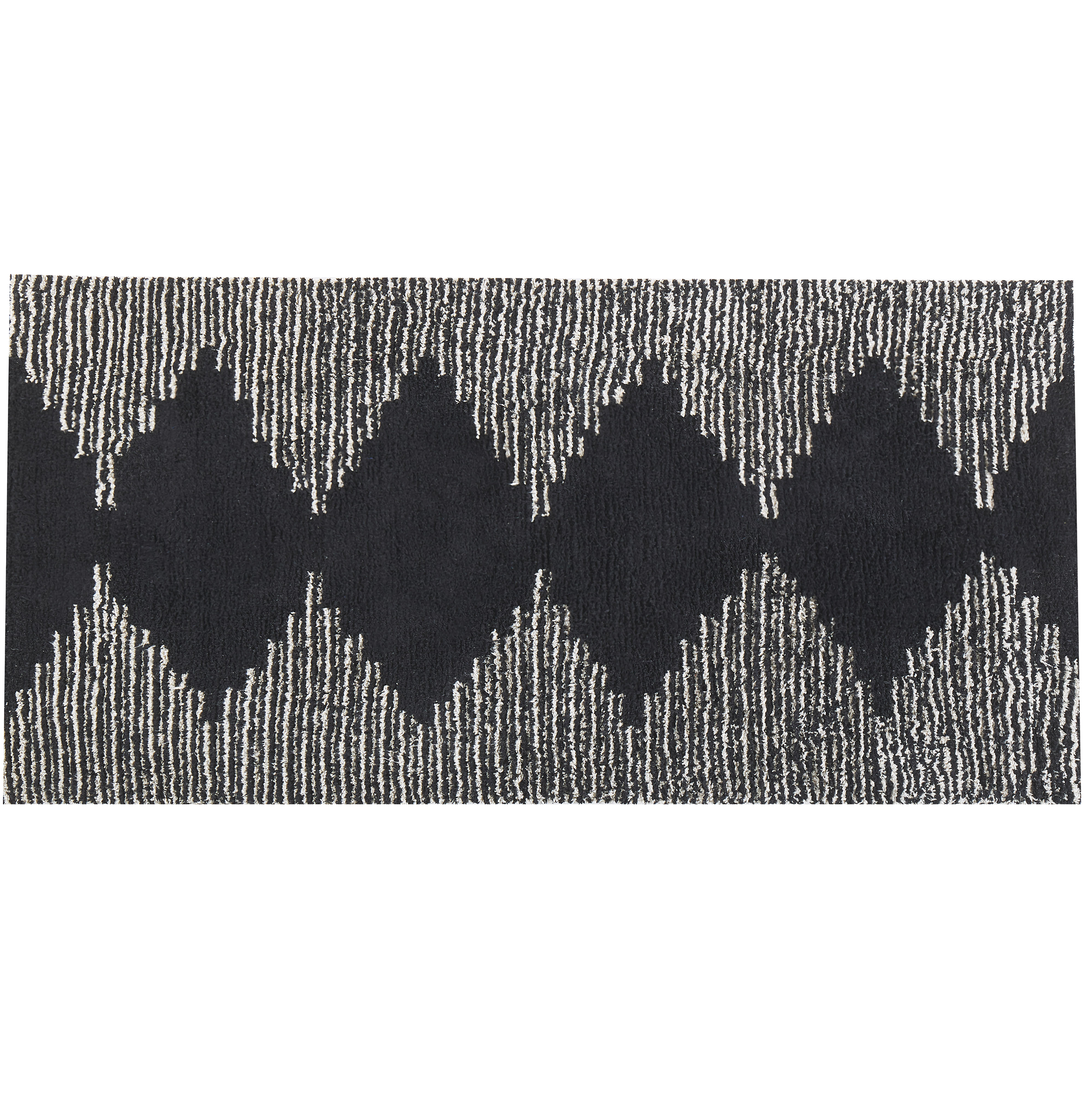 Vloerkleed katoen zwart/wit 80 x 150 cm BATHINDA