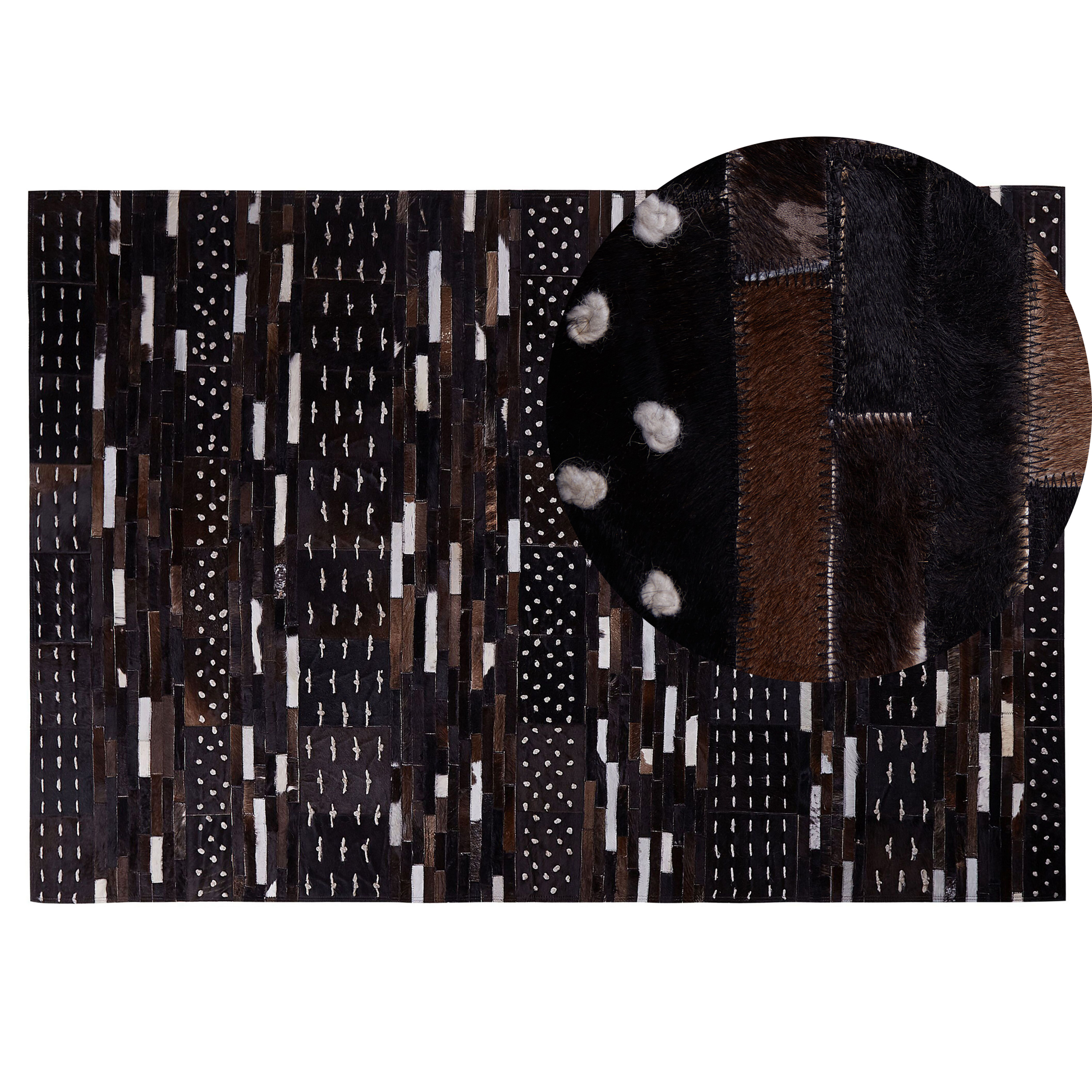 Vloerkleed patchwork donkerbruin 140 x 200 cm AKSEKI