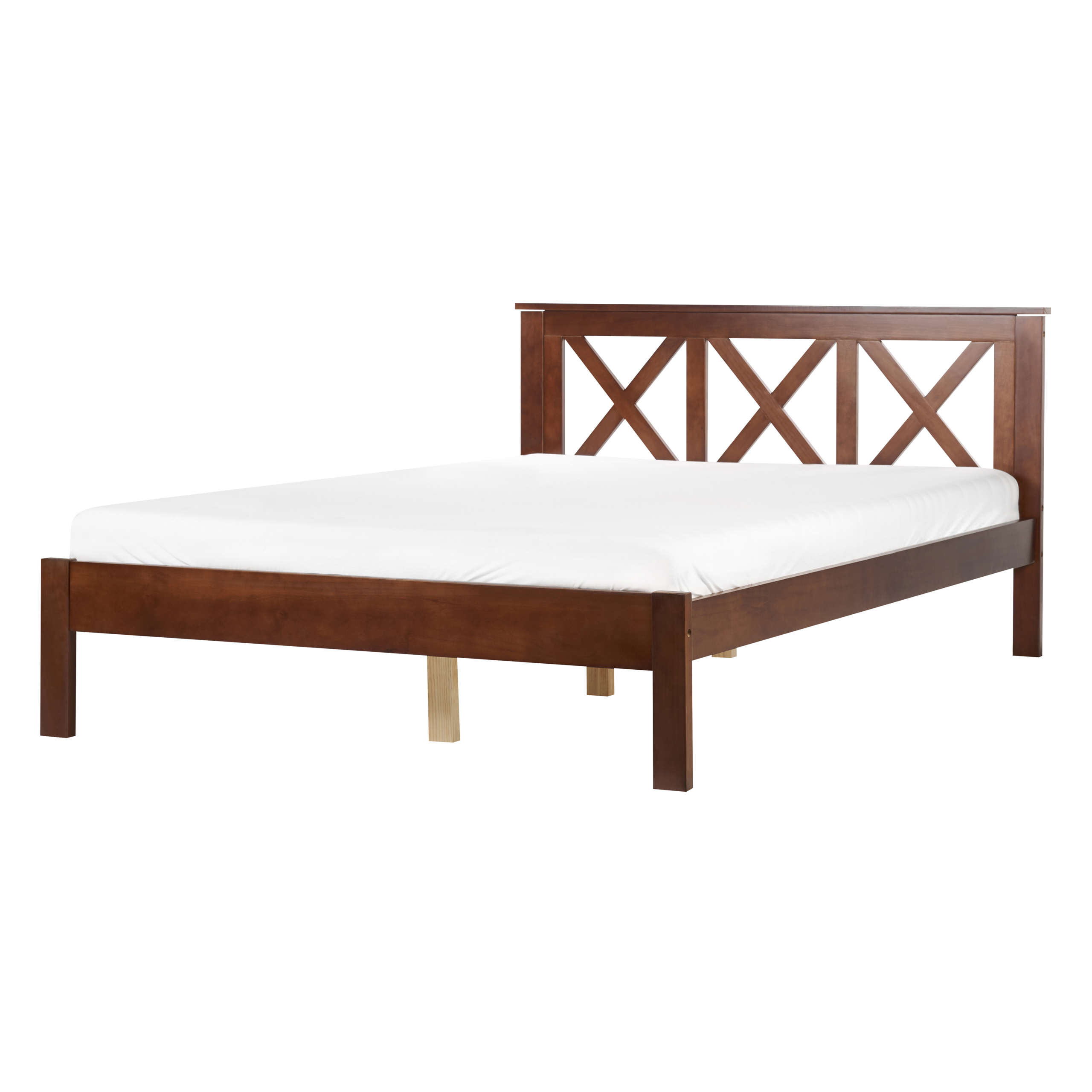 Bed hout donkerbruin 140 x 200 cm TANNAY