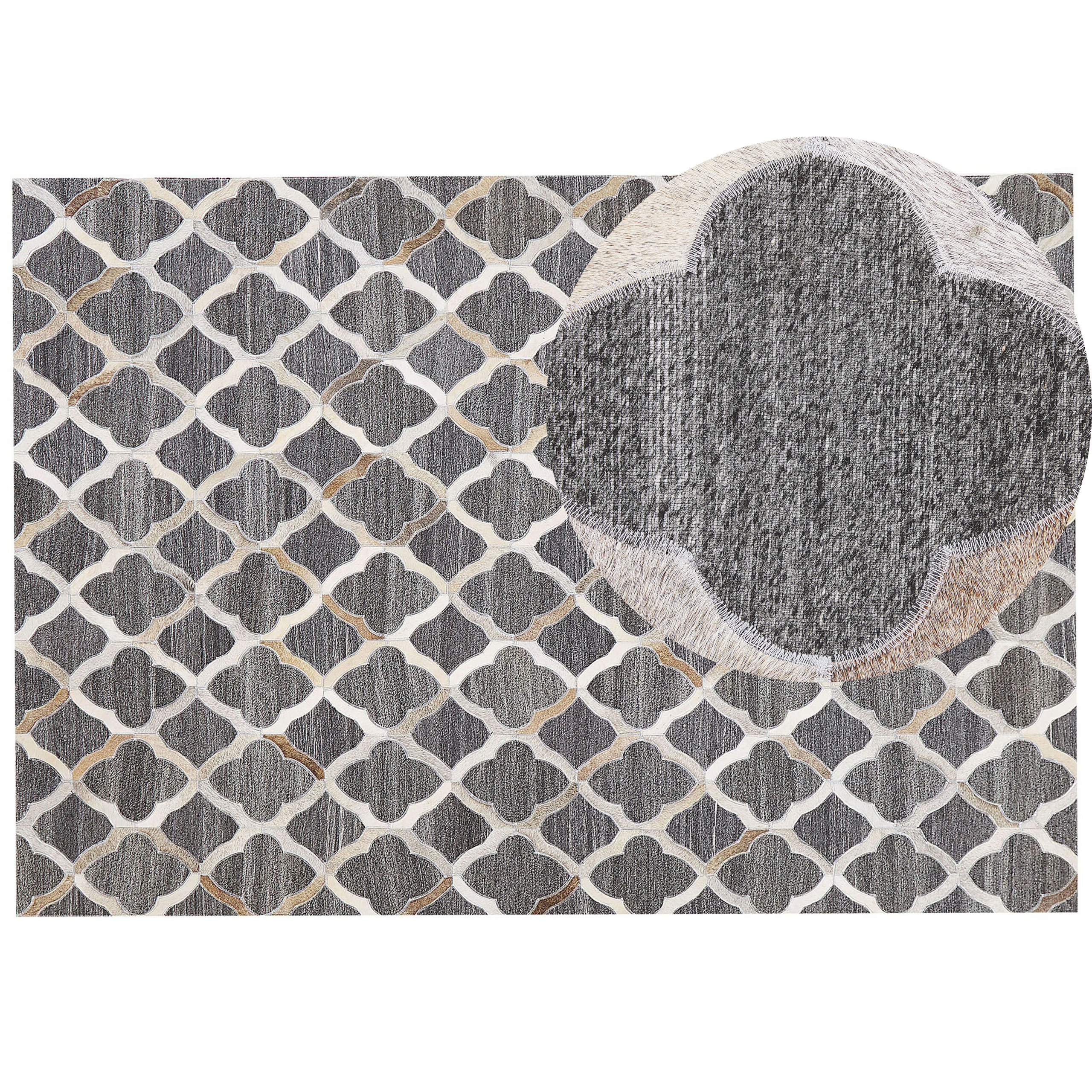 Vloerkleed patchwork grijs/beige 160 x 230 ROLUNAY
