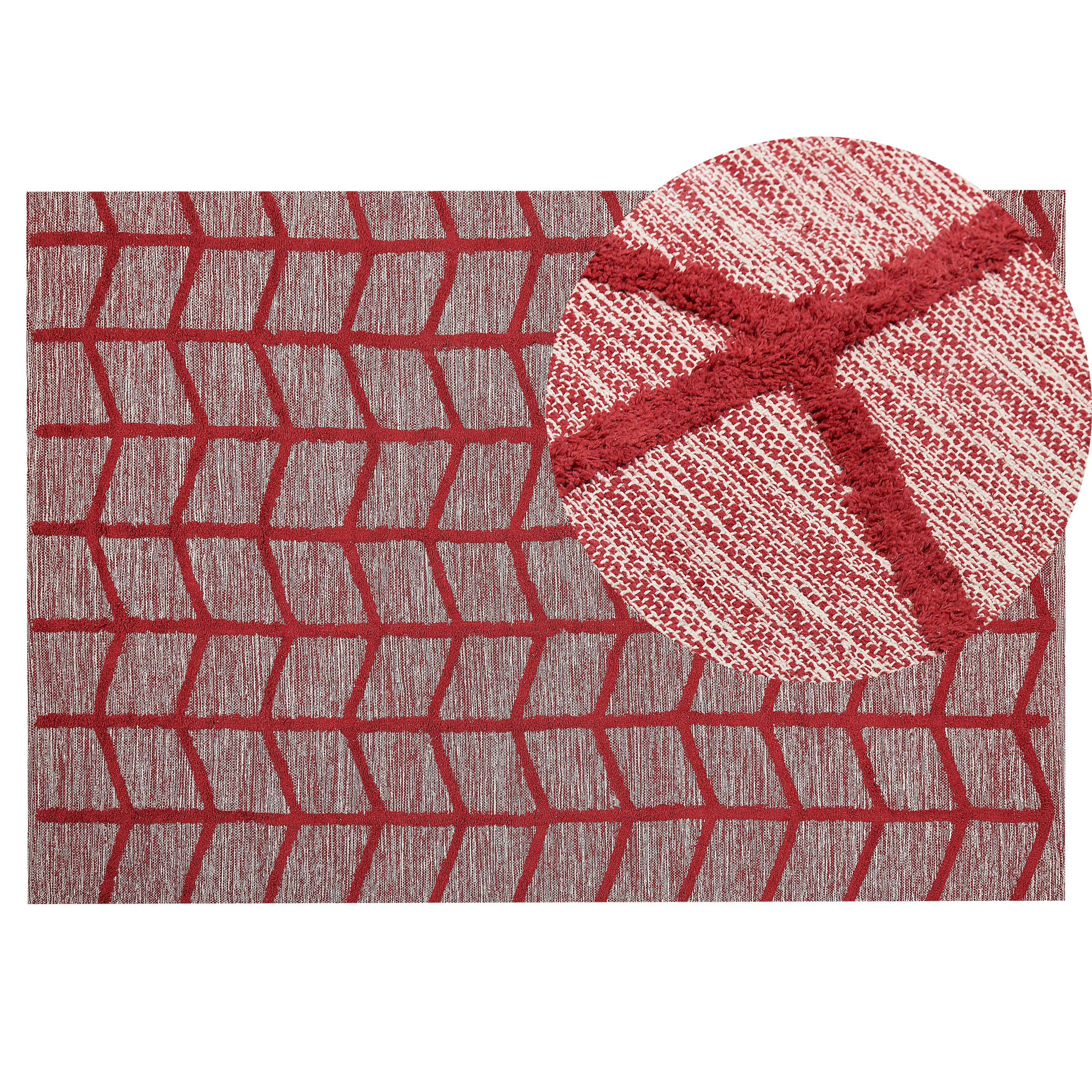 Vloerkleed katoen rood 140 x 200 cm SIVAS