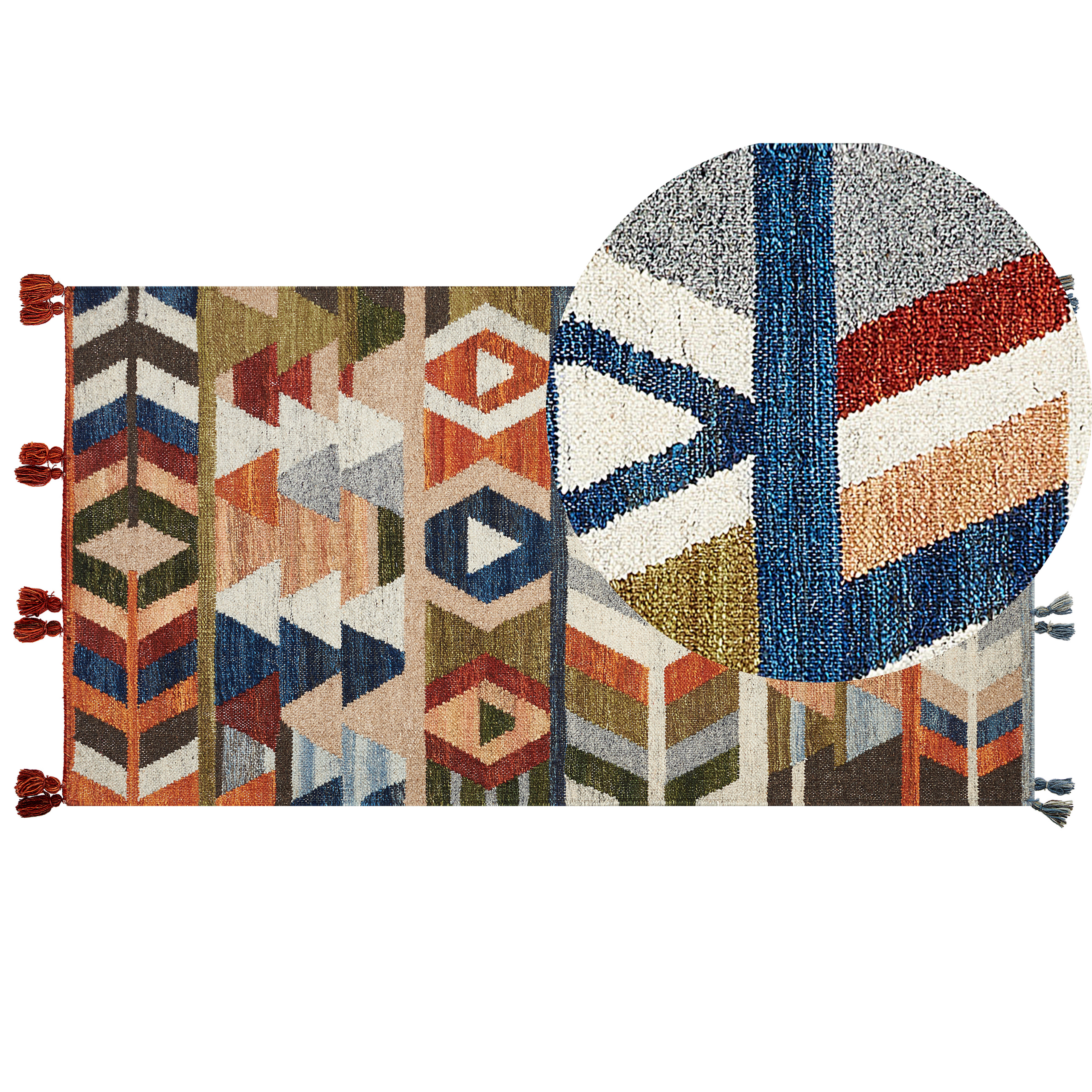 Vloerkleed kelim meerkleurig 80 x 150 cm KAGHSI