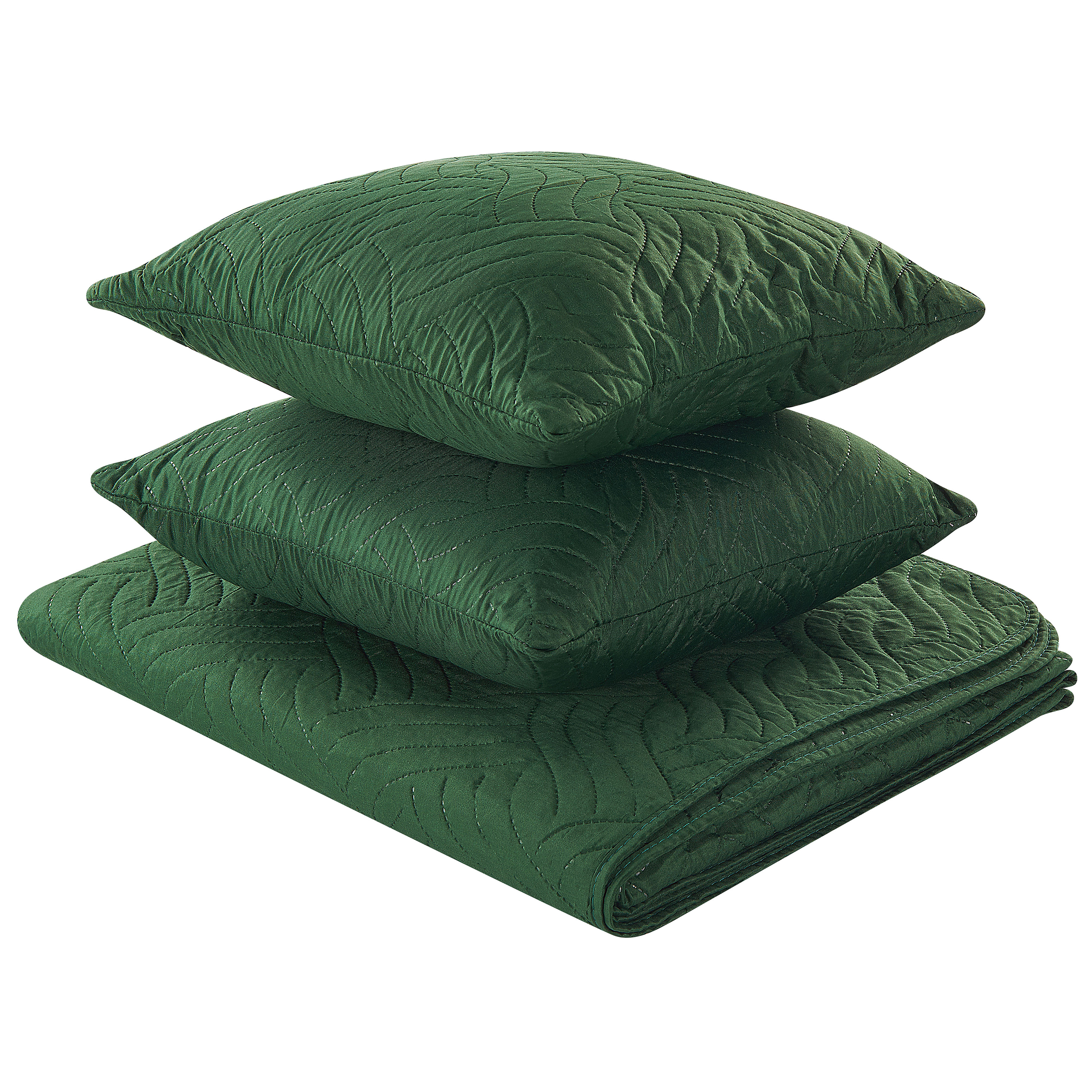 Bedsprei met kussens groen 160 x 220 cm BARAK