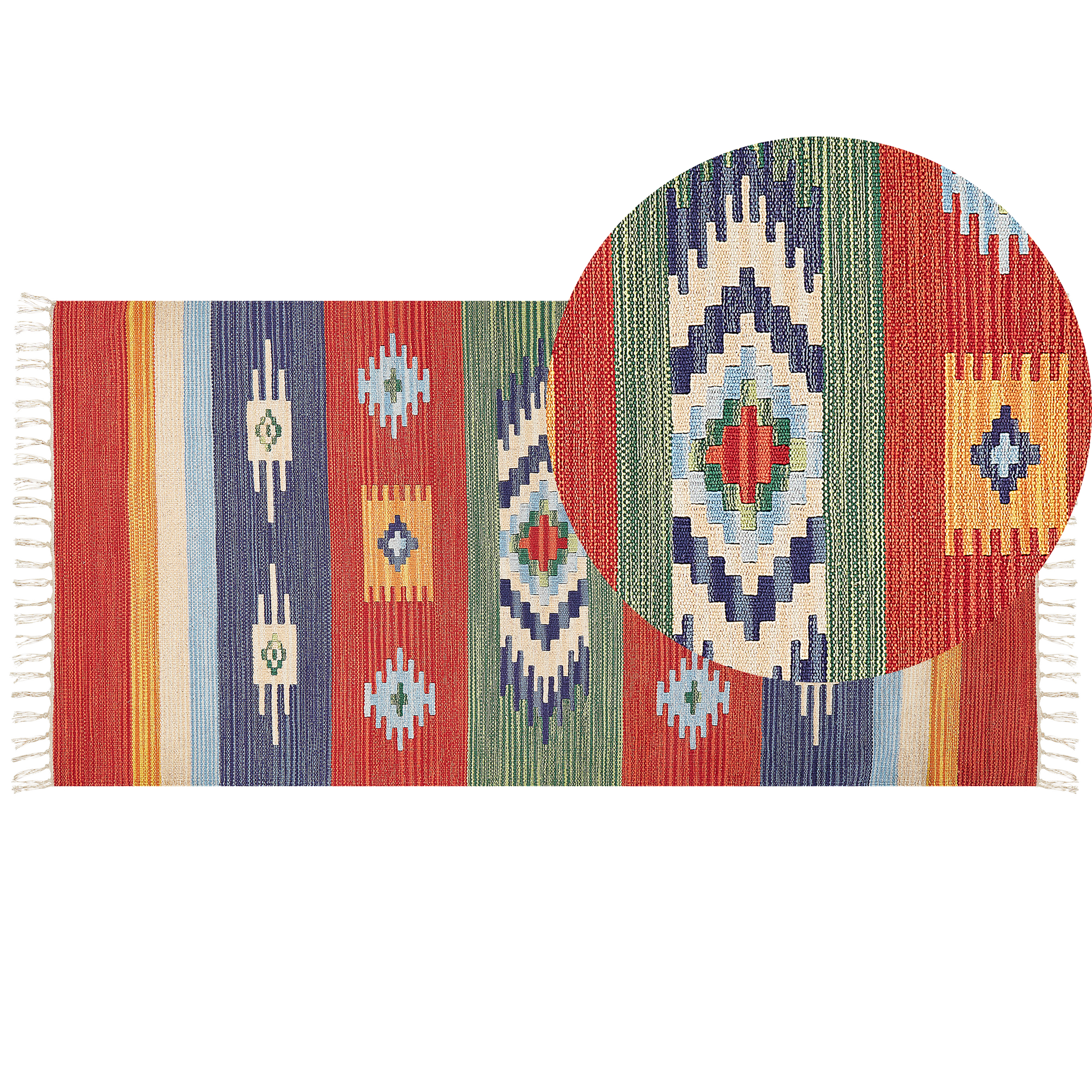 Vloerkleed kelim meerkleurig 80 x 150 cm KAMARIS